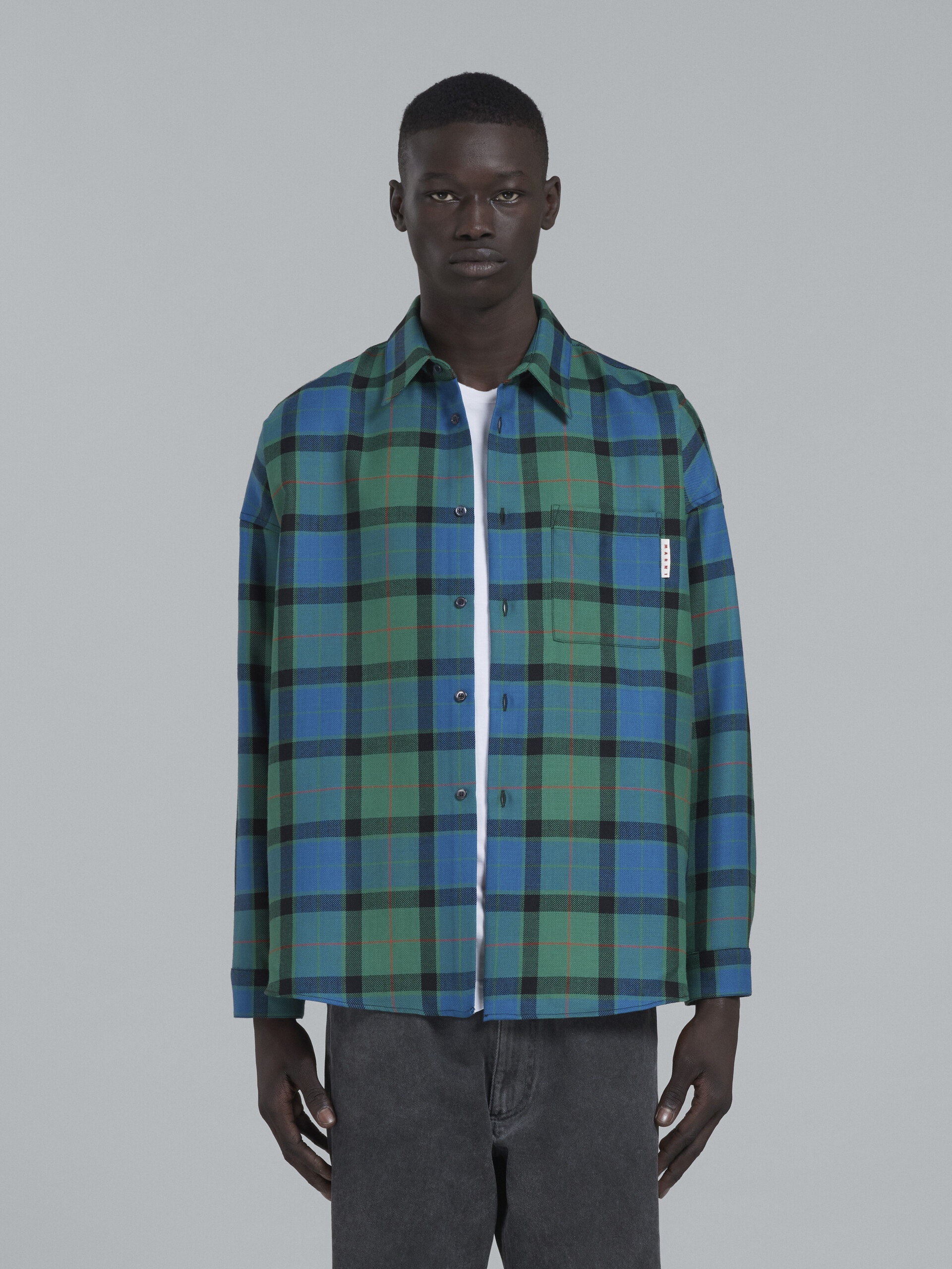 MULTICOLOR TARTAN WOOL SHIRT - 2