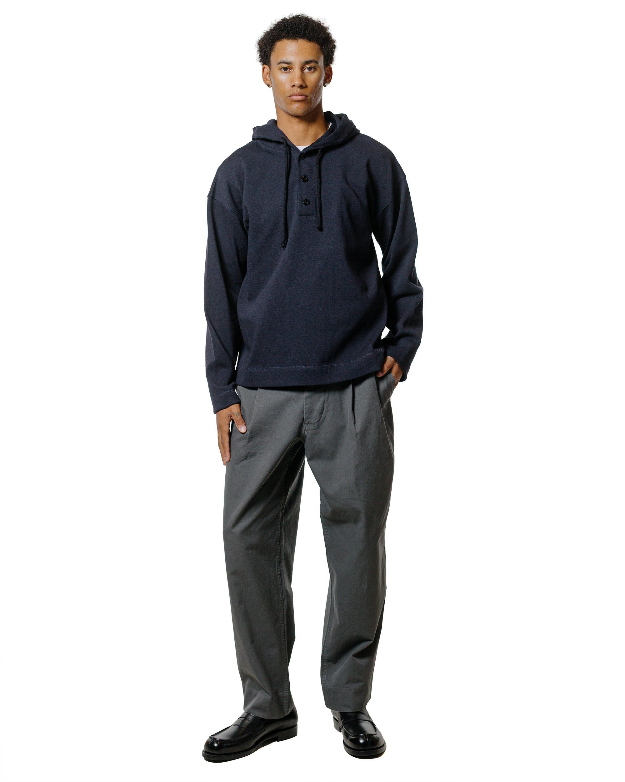 MHL Button Hoodie Open End Jersey Ink - 4