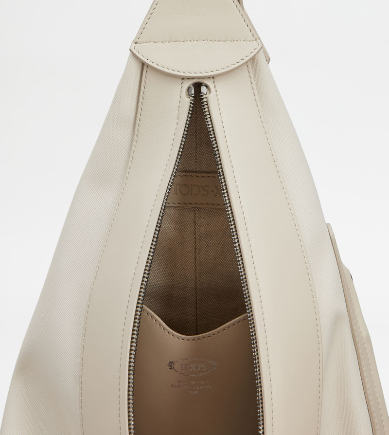 TOD'S MEDA BAG IN FABRIC AND LEATHER SMALL TOD'S•X CAPSULE COLLECTION - OFF WHITE 5