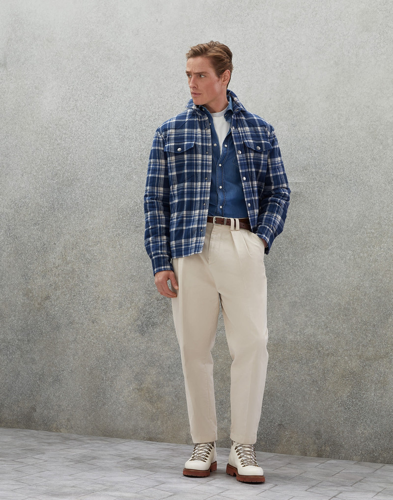 Cotton madras flannel overshirt with Thermore® padding 5