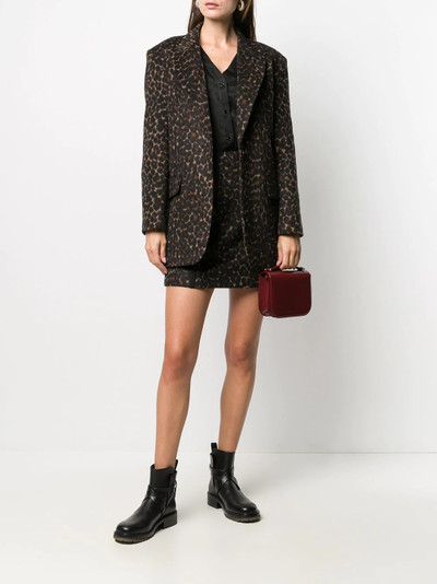 Sandro single-breasted leopard blazer outlook