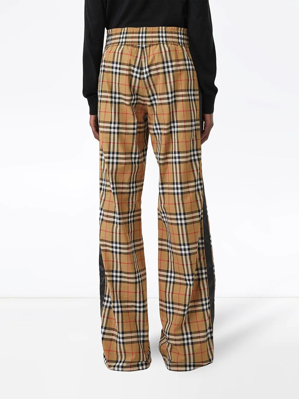 Vintage Check satin trim trousers - 4