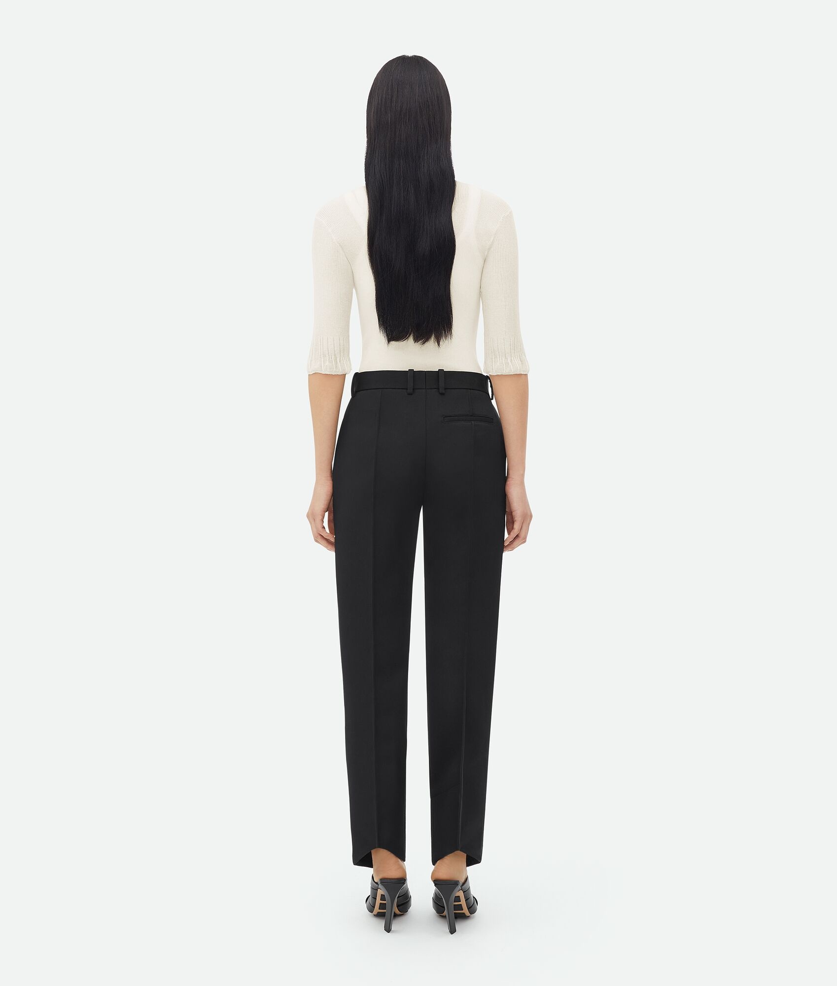 Curved Shape Wool Trousers - 3