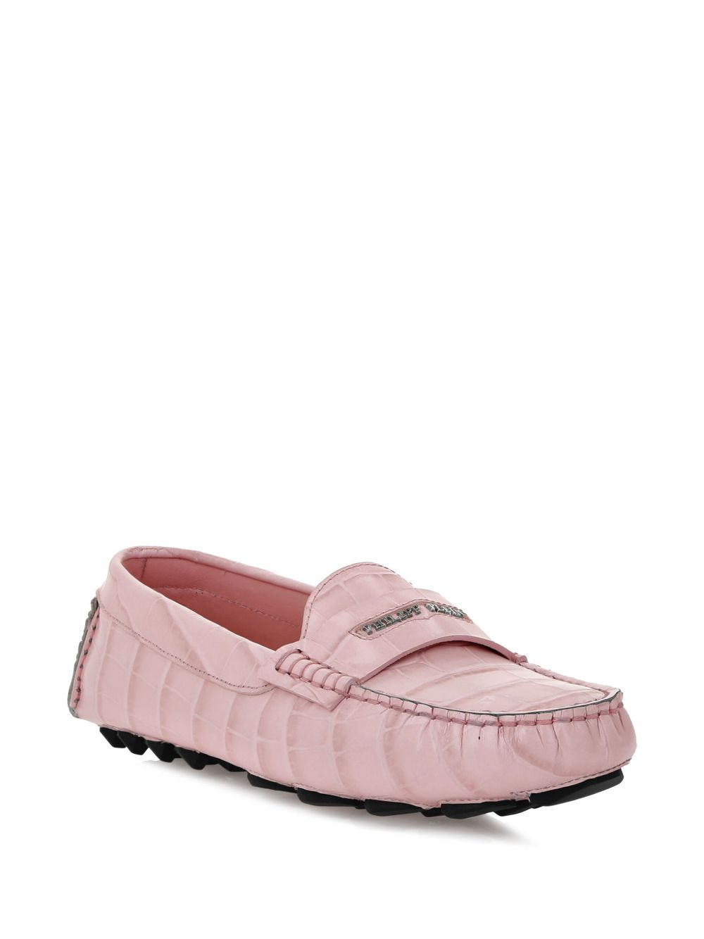 crocodile-embossed loafers - 2