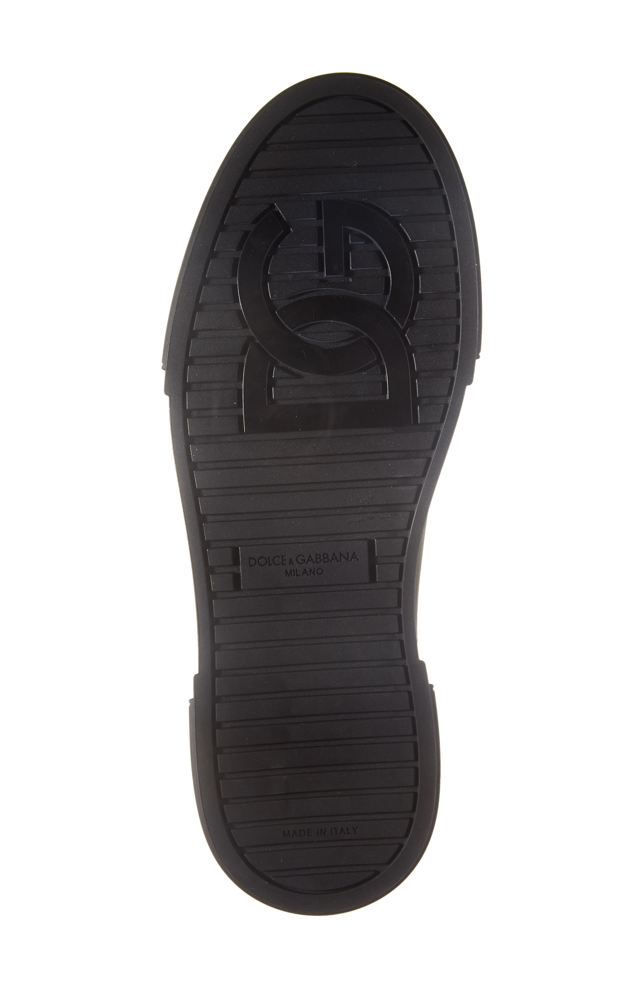 Dolce&Gabbana Portofino Logo Detail Sneaker in Black/Black at Nordstrom - 6