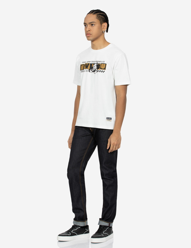 PLAYFUL GODHEAD AND SEAGULL PRINT SLIM FIT DENIM JEANS #2010 4