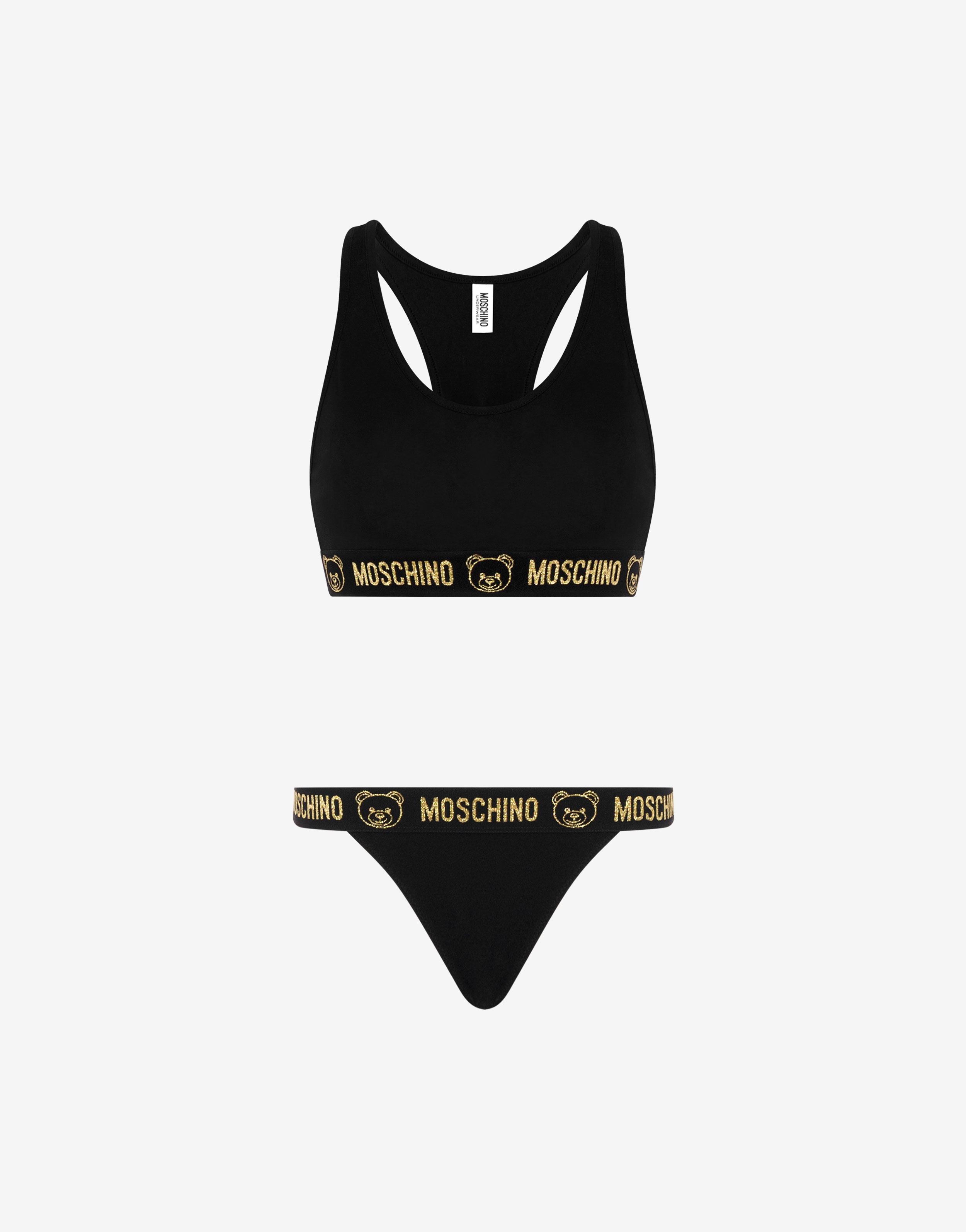 TEDDY ELASTIC BAND SPORTS BRA AND BRIEFS - 1