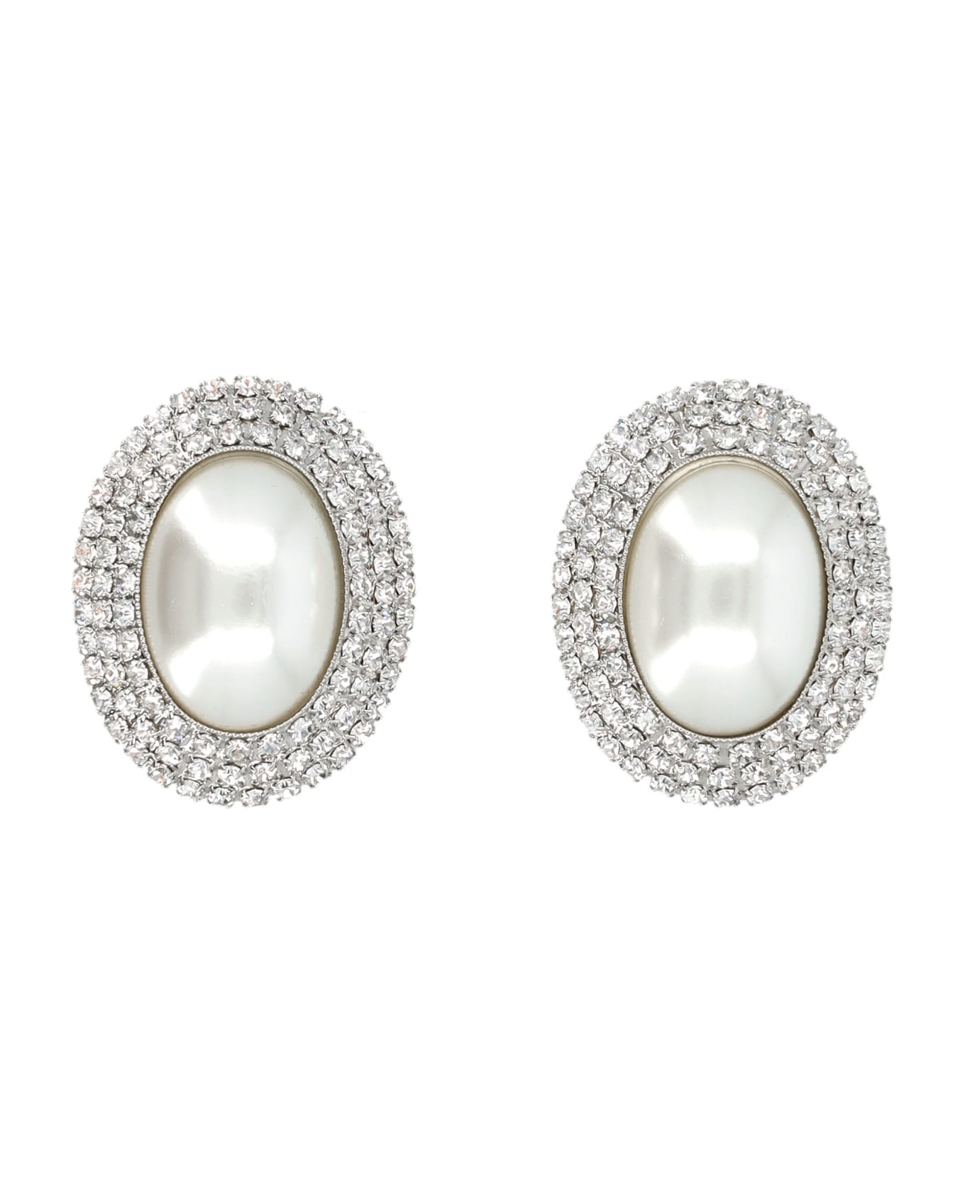 Oval With Pearl Earrings - 1