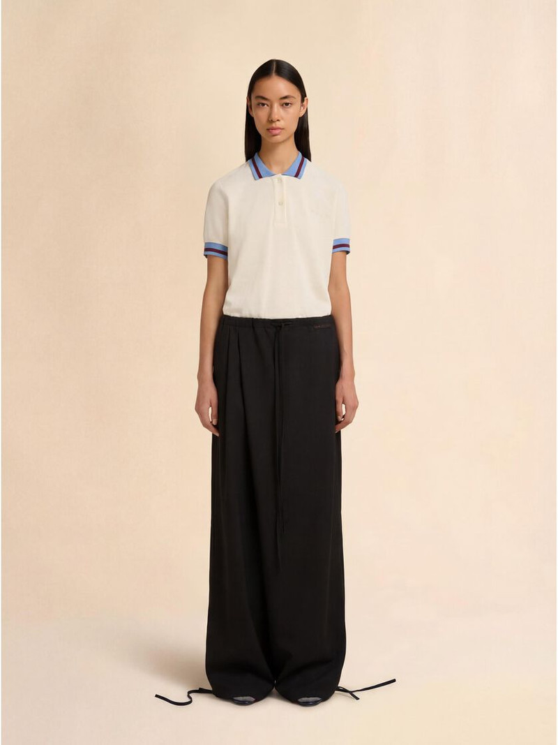 Marni BLACK TROPICAL WOOL DRAWSTRING TROUSERS outlook