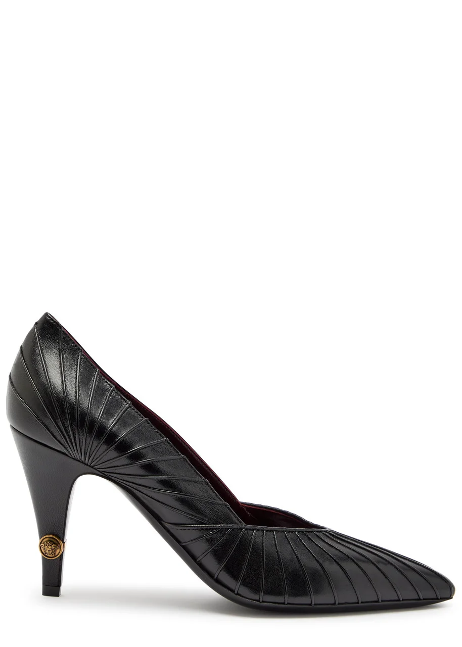 Versace 90 Pintuck Leather Pumps - 1