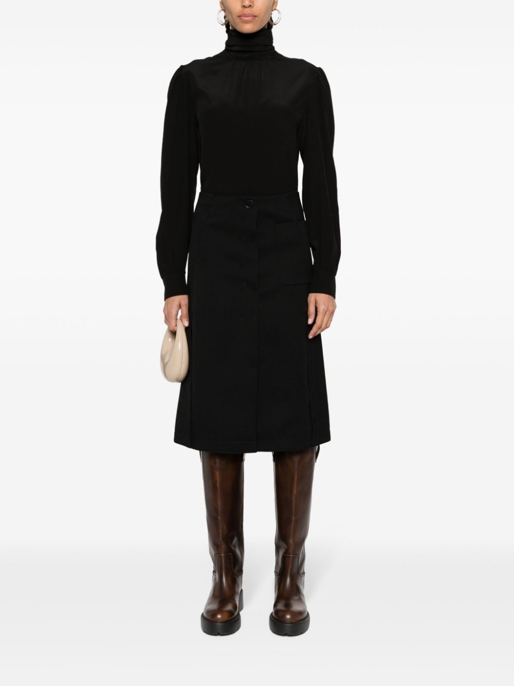 pleated tailored midi skirt - 2