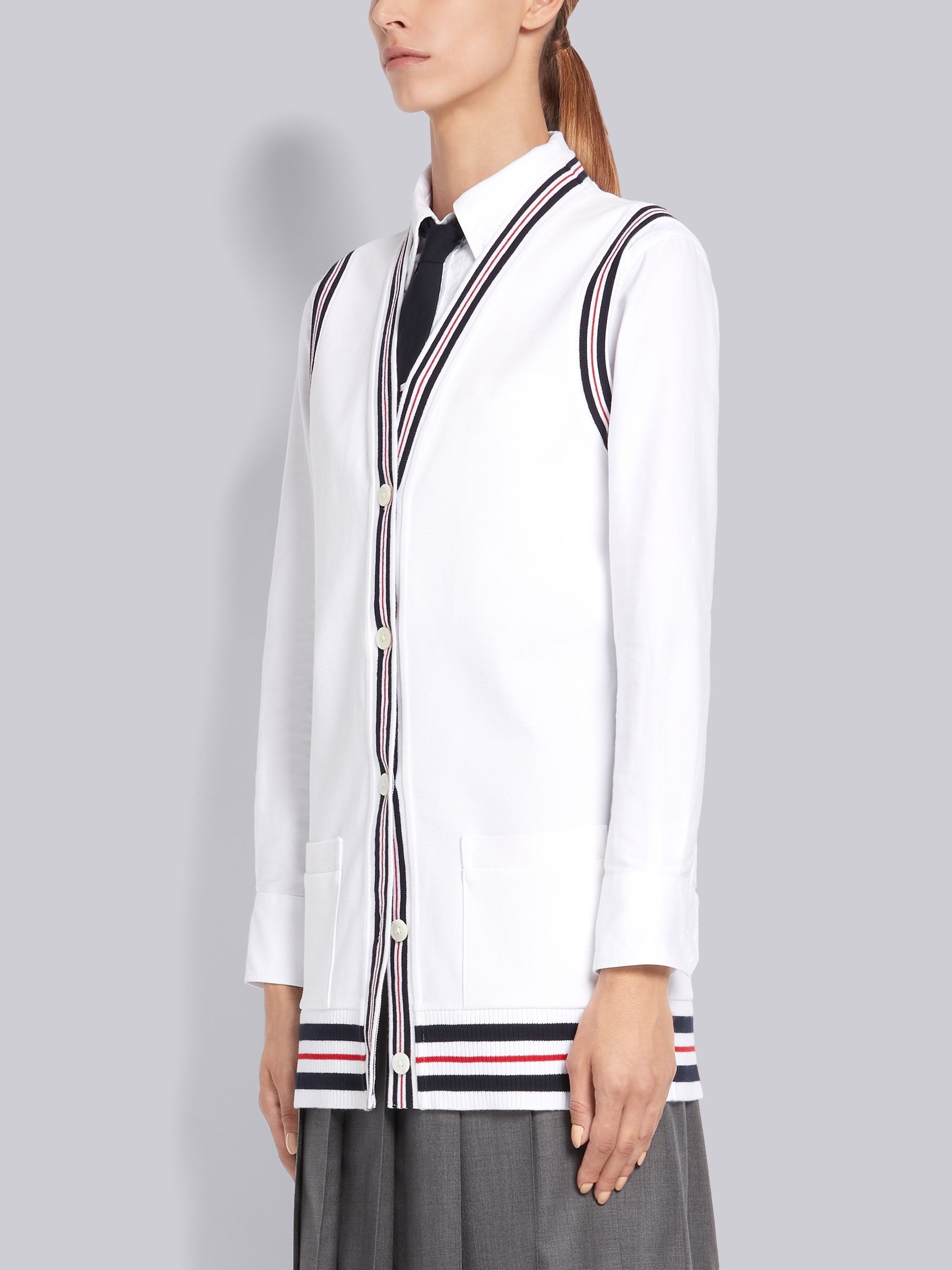 Cricket Stripe Varsity Sport buttoned vest - 2