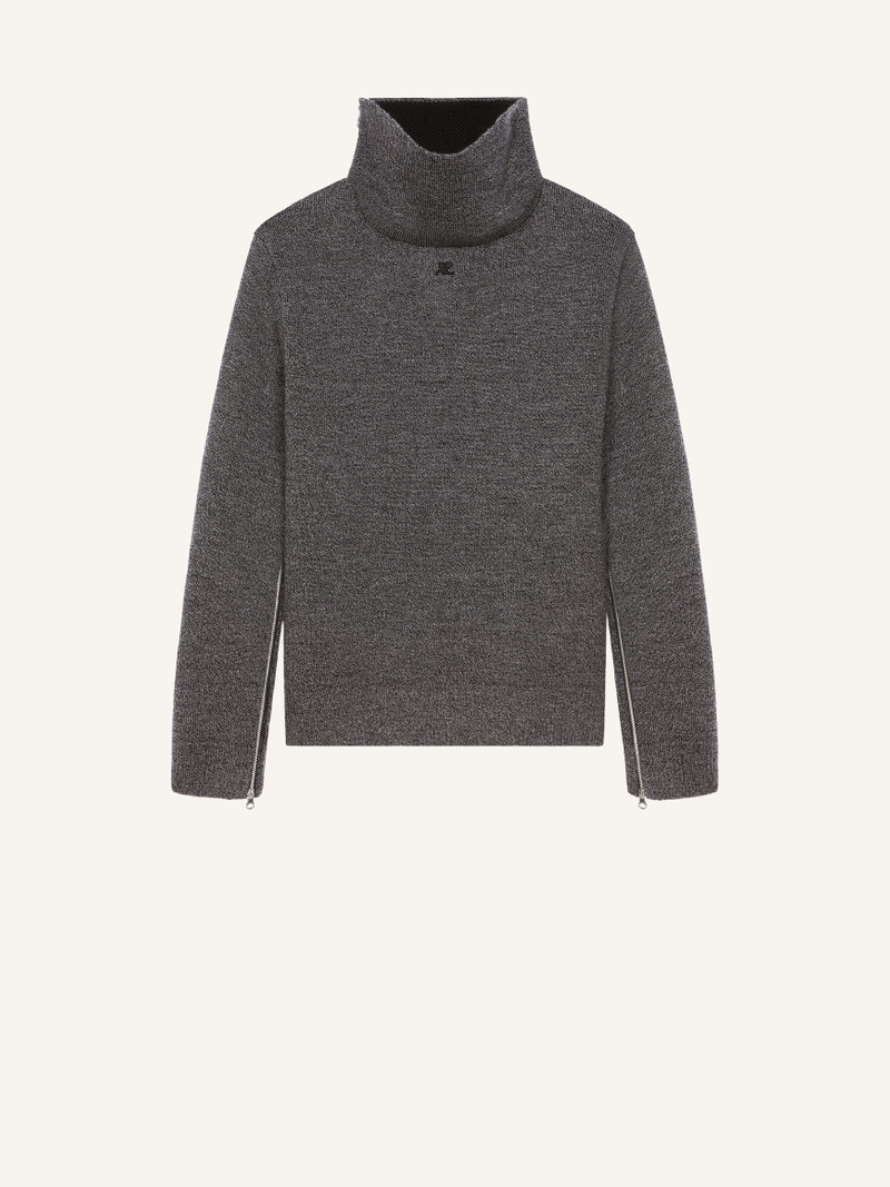 ZIPPED MOCKNECK BONDED SWEATER 1