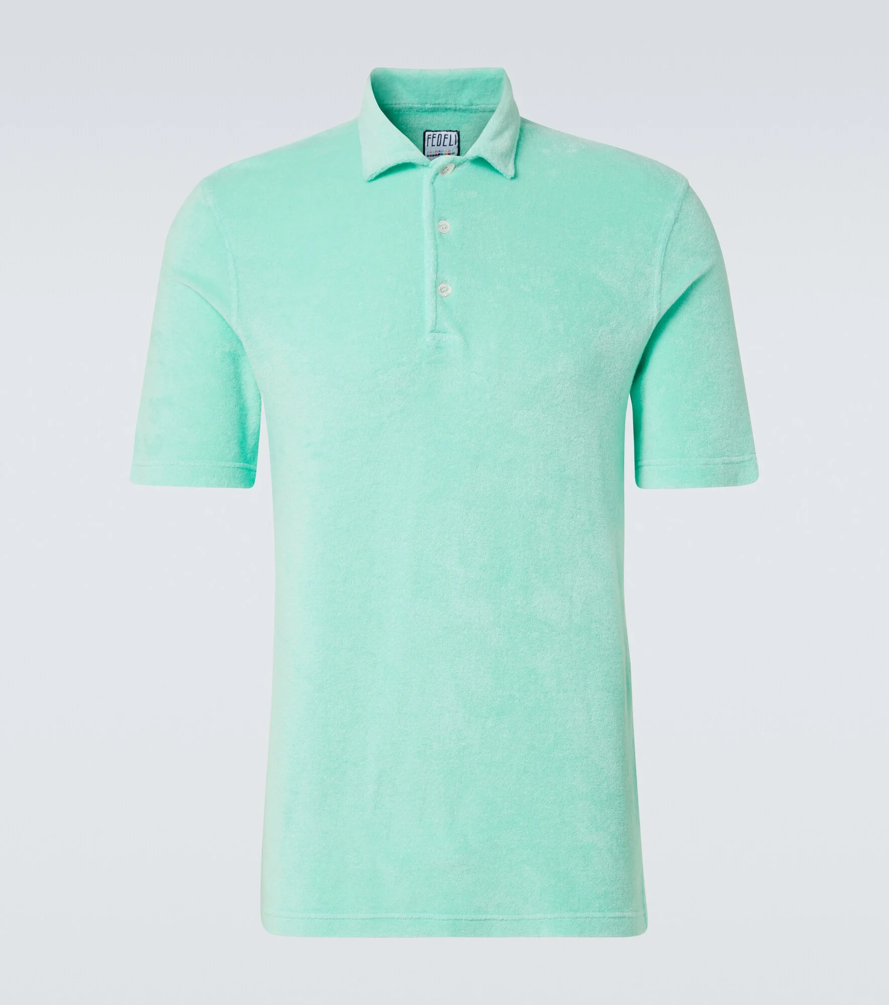 Cotton terry polo shirt - 1