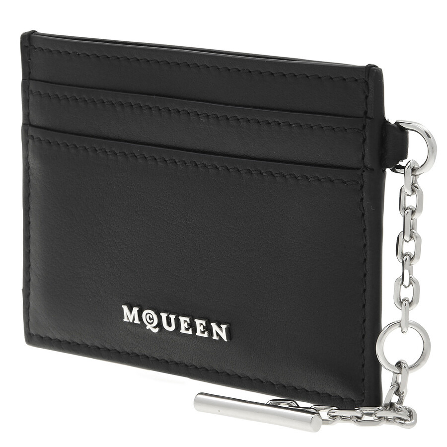 Alexander Mcqueen Black / Silver Ladies T-Bar Card Holder - 3