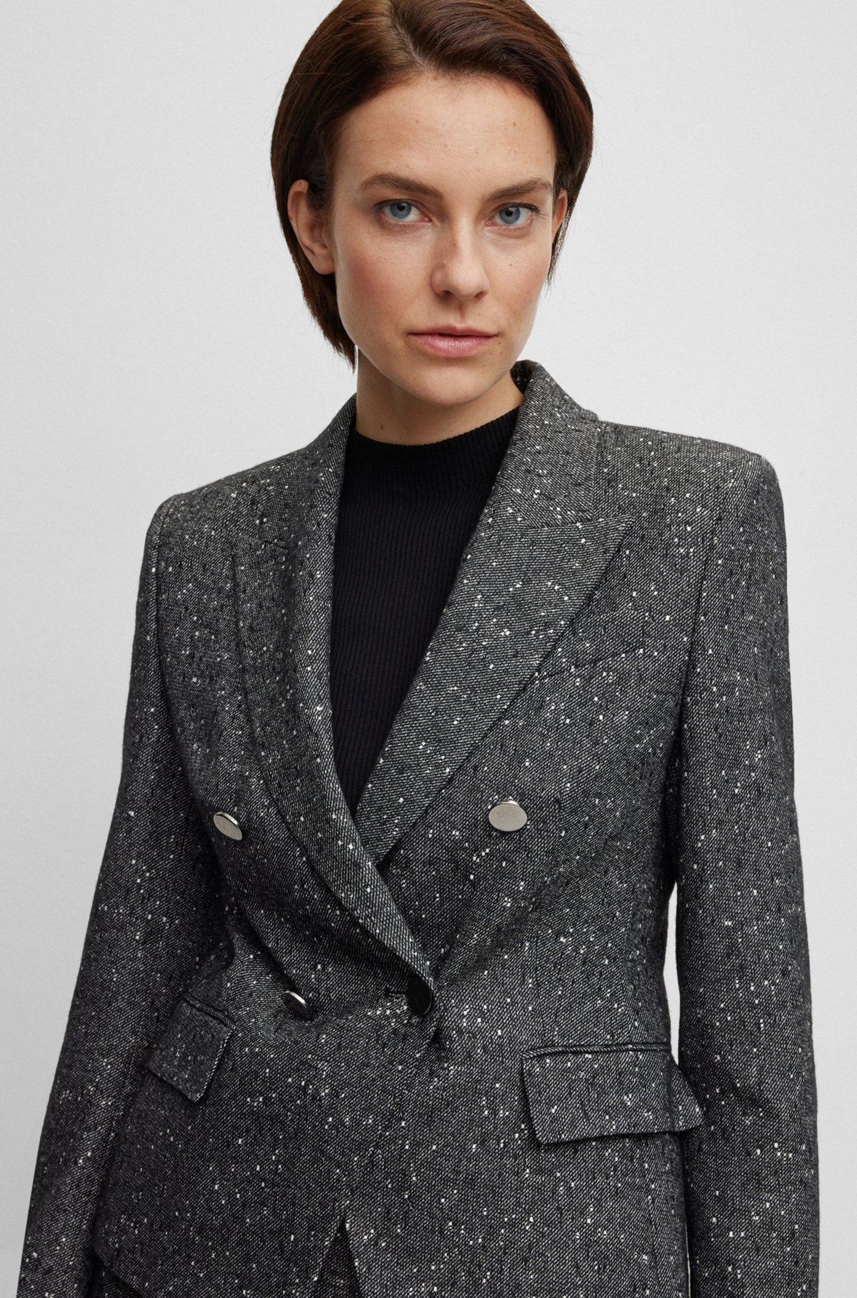 SLIM-FIT JACKET IN STRUCTURED TWEED - 5