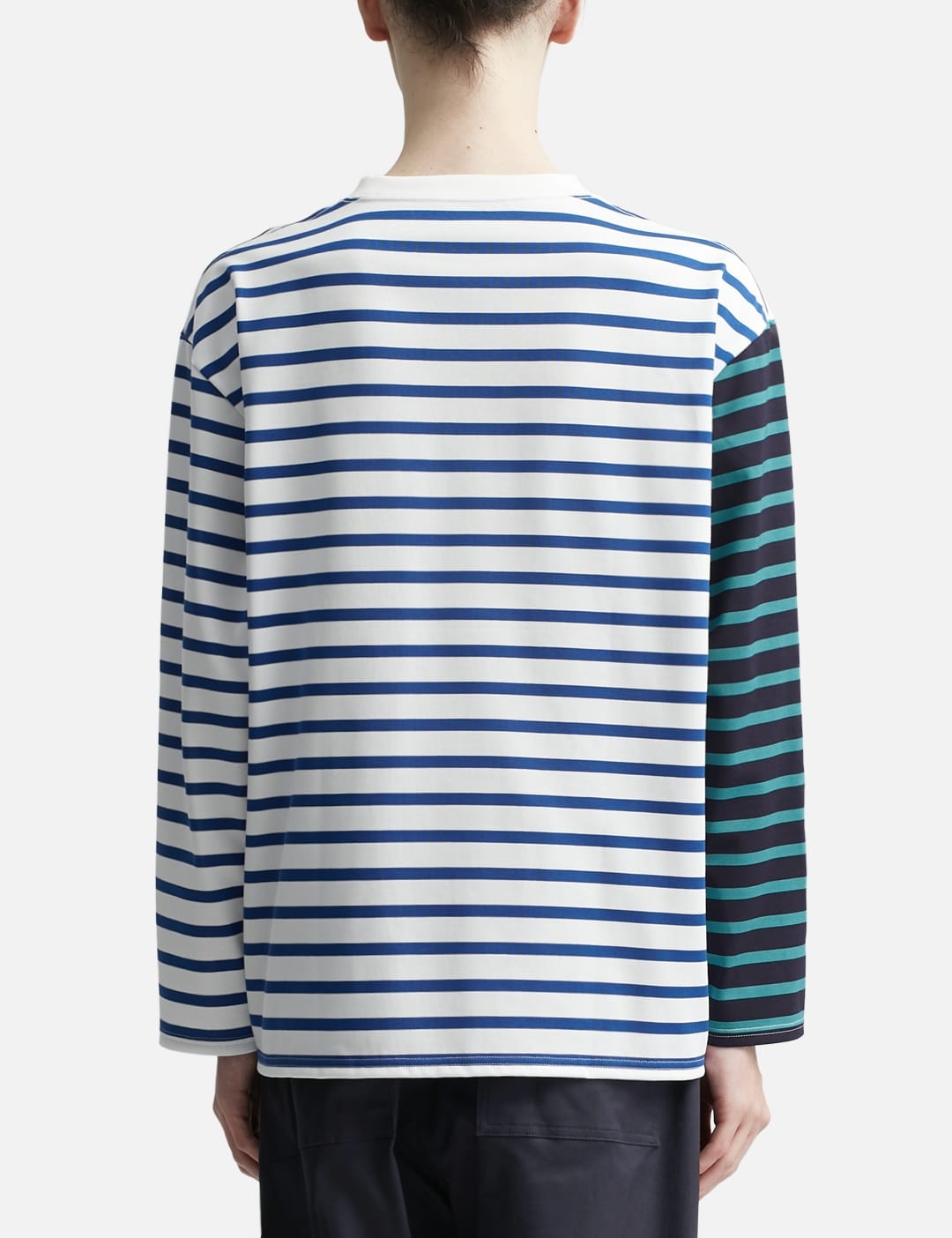 BORDER MIX L/S BAGGY T-SHIRT - 4