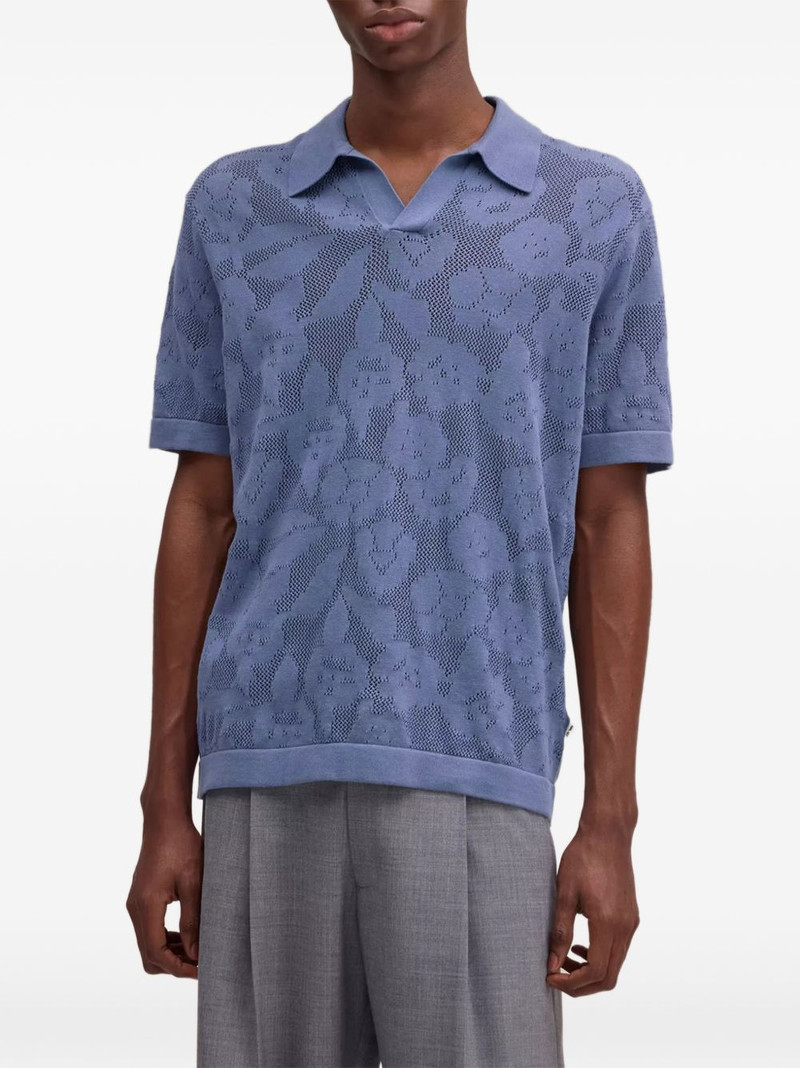 Ryan floral-jacquard pointelle-knit T-shirt 4