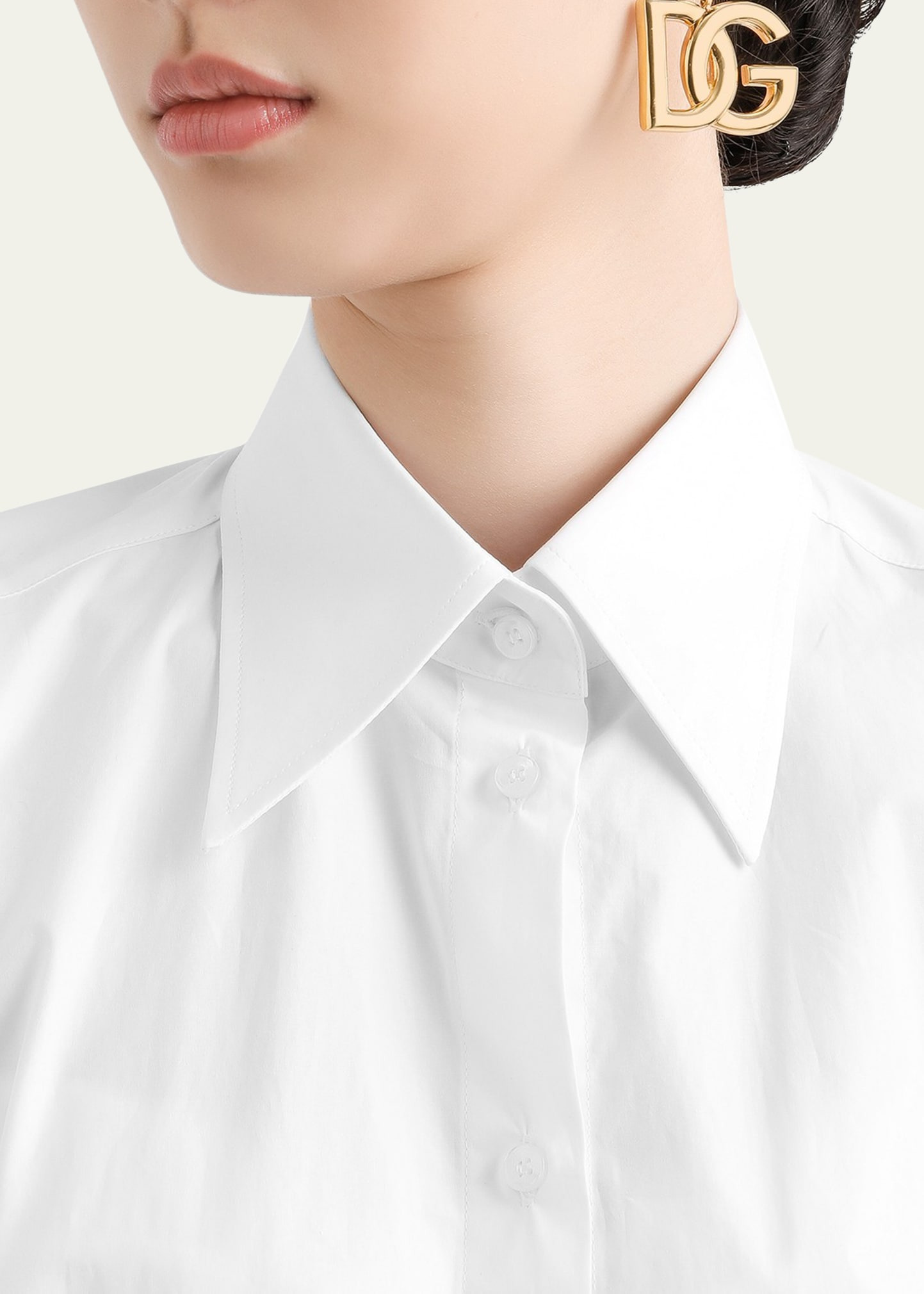 Cotton Poplin Fitted Button-Down Shirt - 5