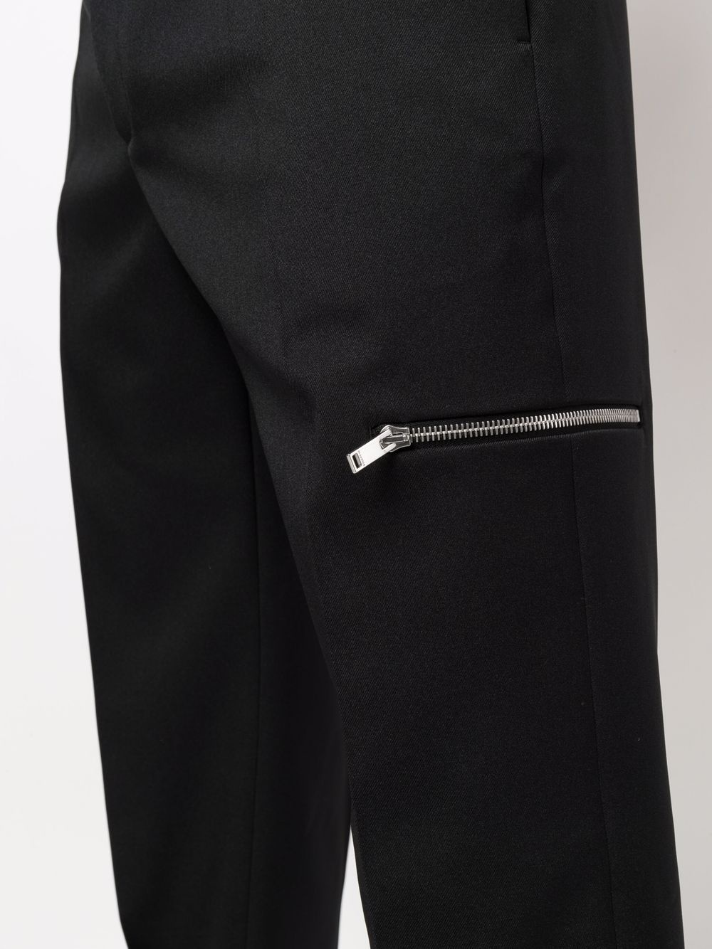 zip-detail tapered trousers - 5