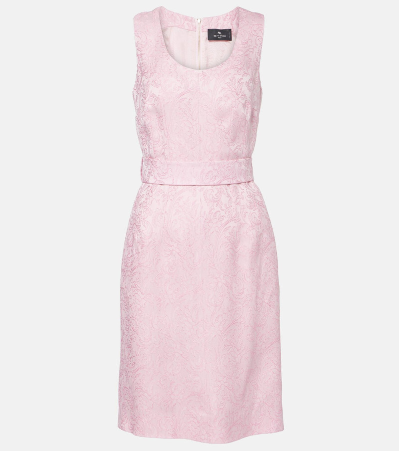 paisley-embroidery midi dress - 1