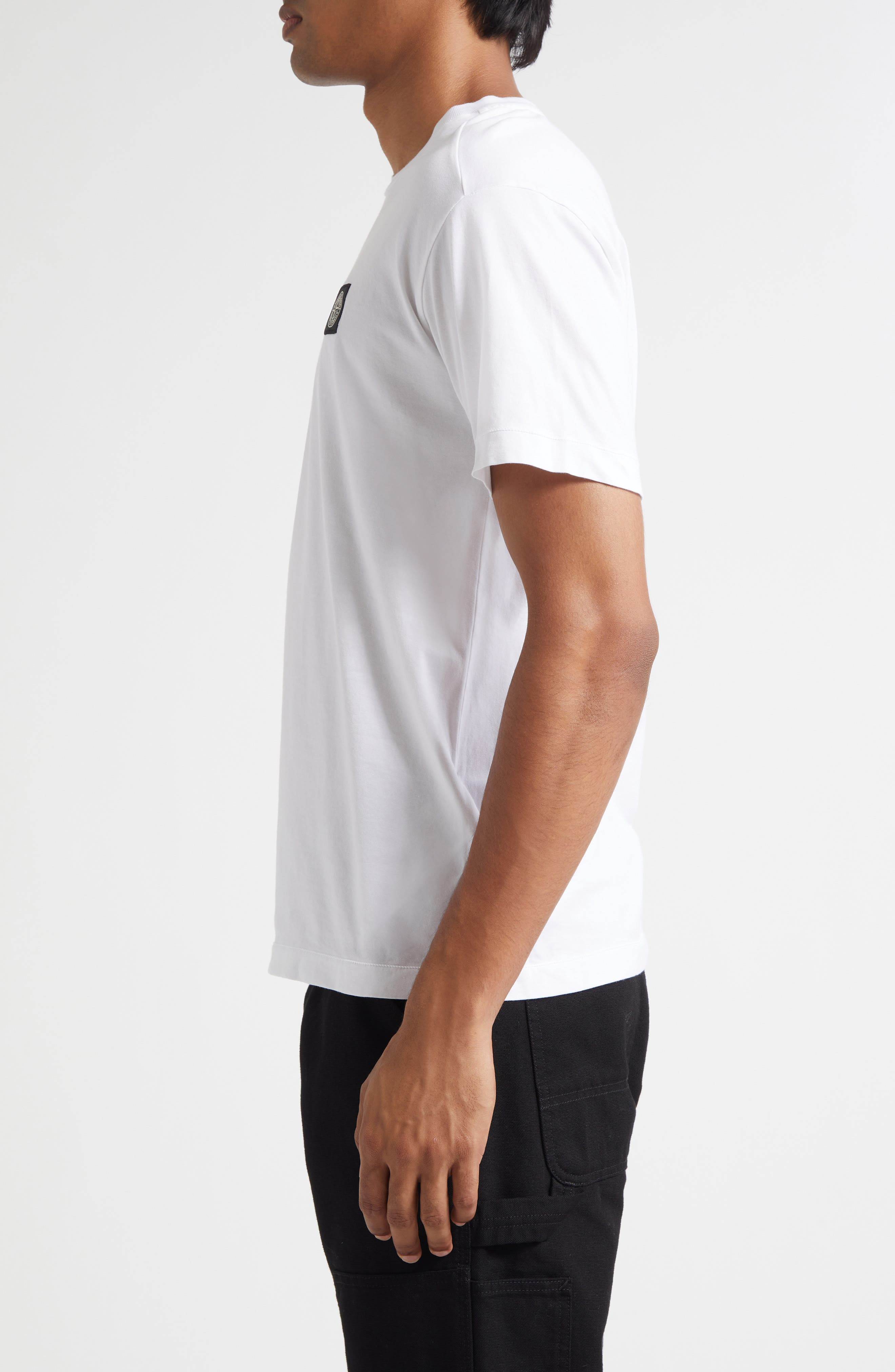 Stone Island Compass Logo Patch Short Sleeve T-Shirt in V0001 White at Nordstrom - 3