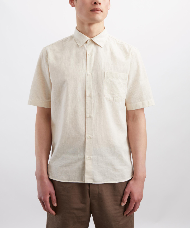 Sunspel Natural Textured Short-Sleeve Shirt outlook