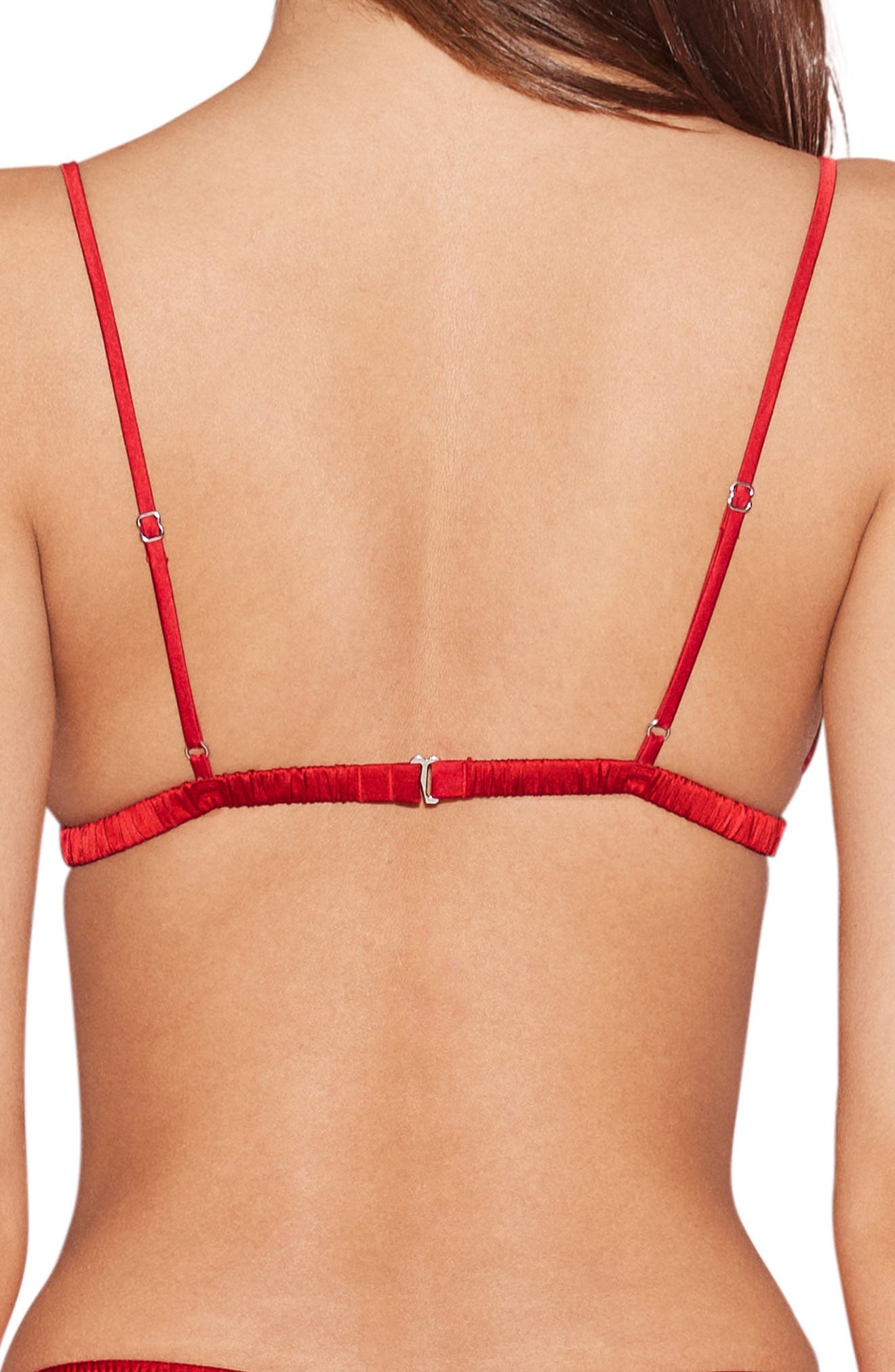 Fleur Du Mal Luxe Wireless Silk Blend Triangle Bra in Rouge at Nordstrom - 2
