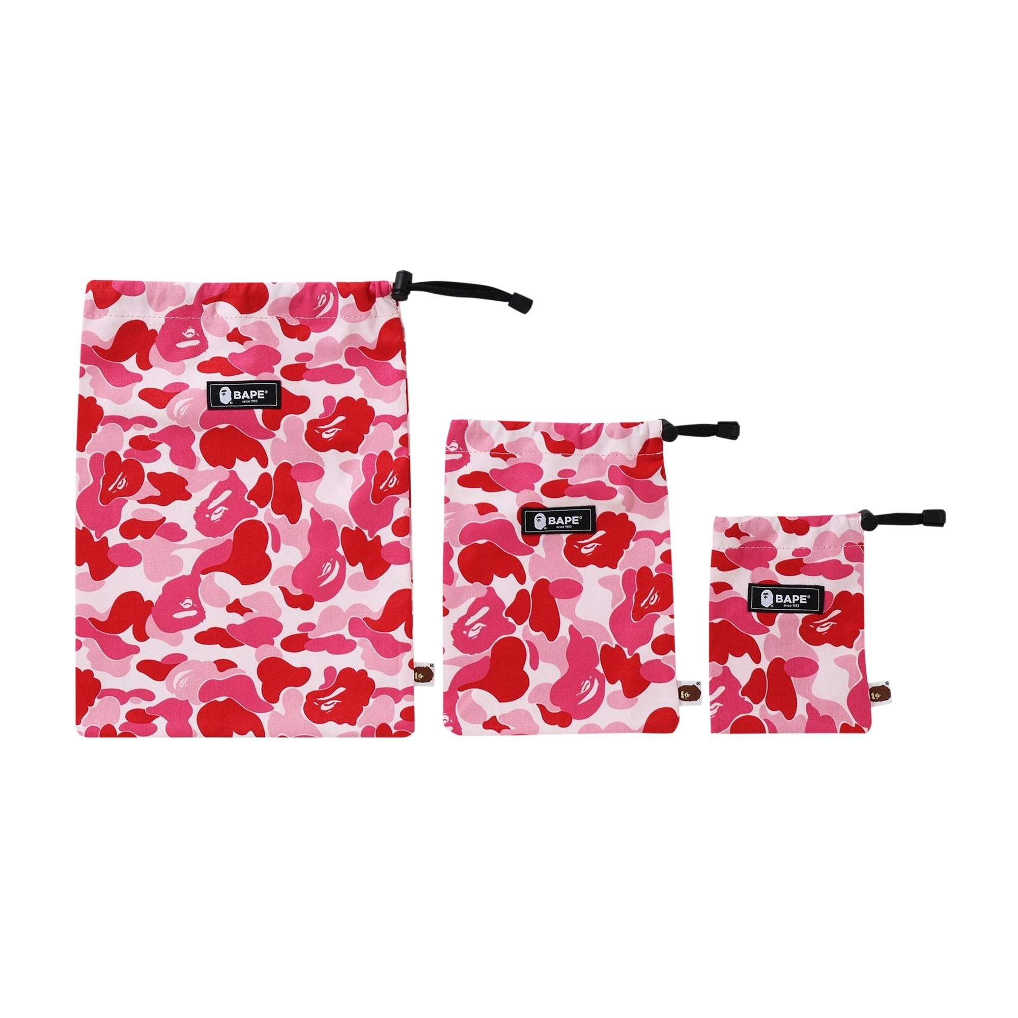 BAPE ABC Pouch 3 Piece Set 'Pink' - 1