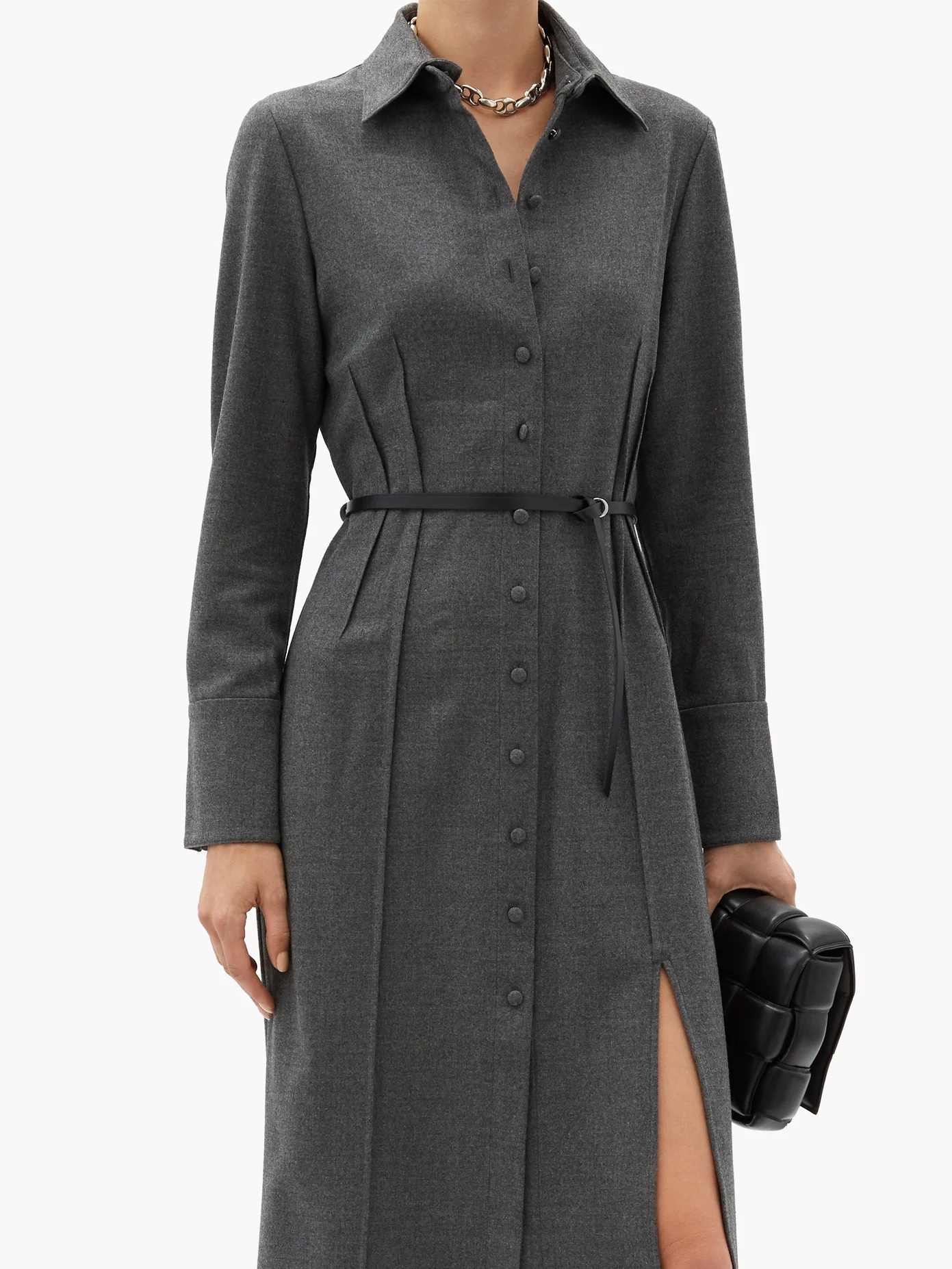 Edith wool-blend shirt dress - 6