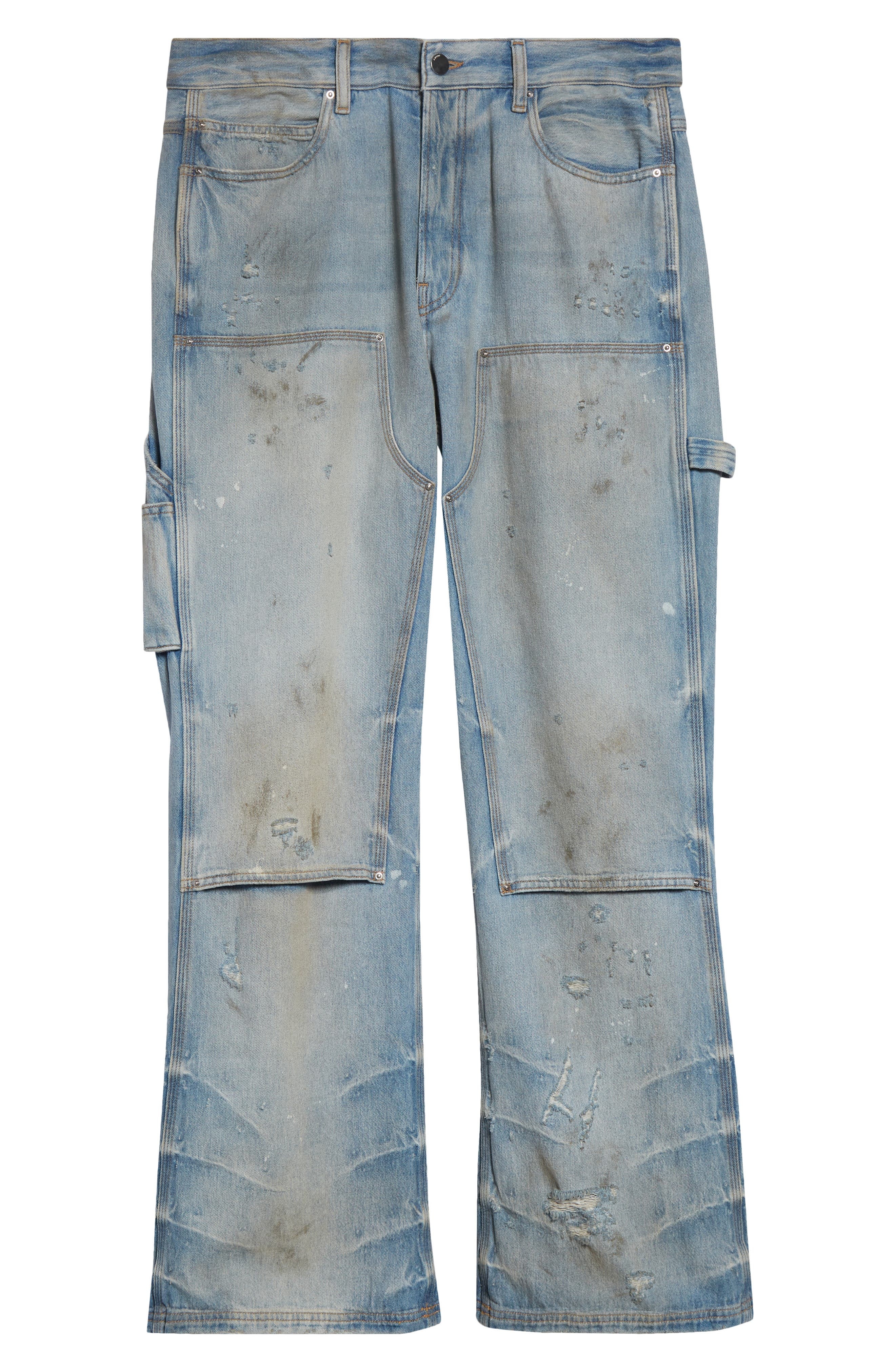 AMIRI Lightweight Distressed Carpenter Jeans in Perfect Antique Indigo at Nordstrom - 6