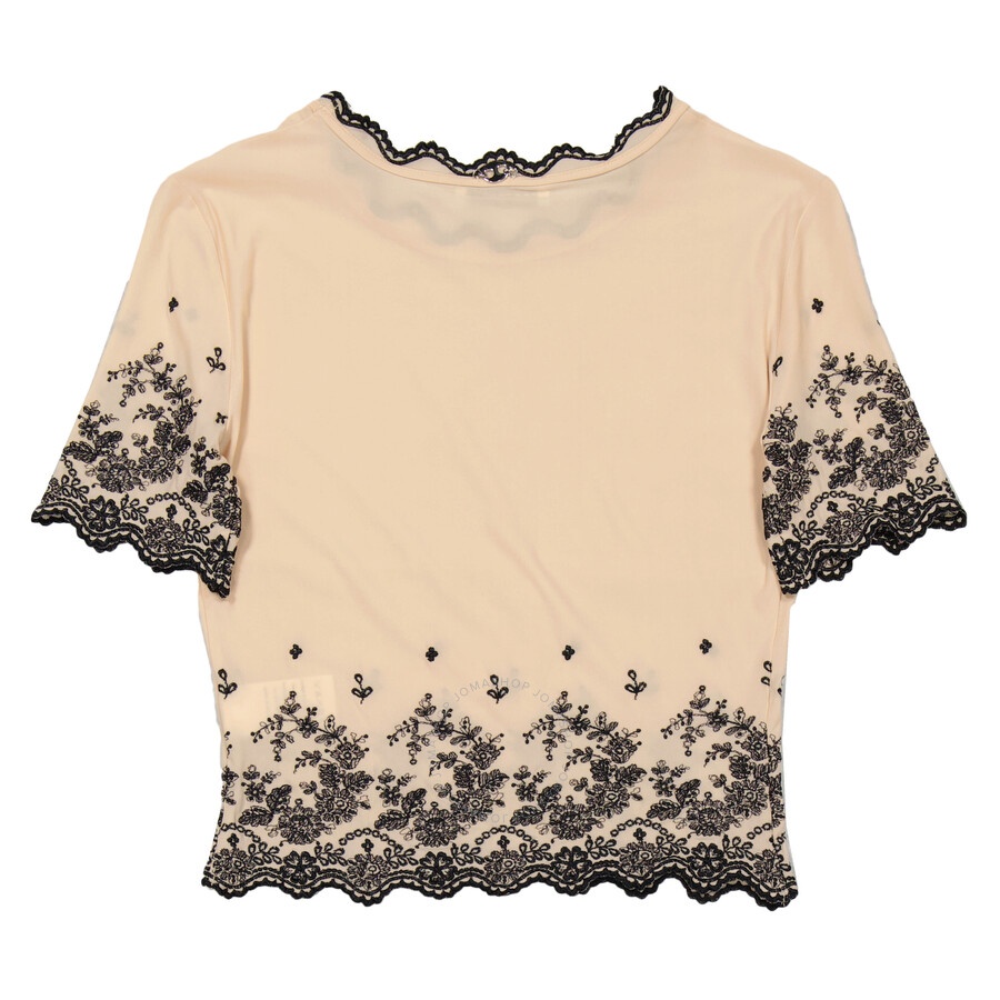 Rabanne Ladies Nude Floral Embroidered Blouse, Brand Size 36 (US Size 4) - 2