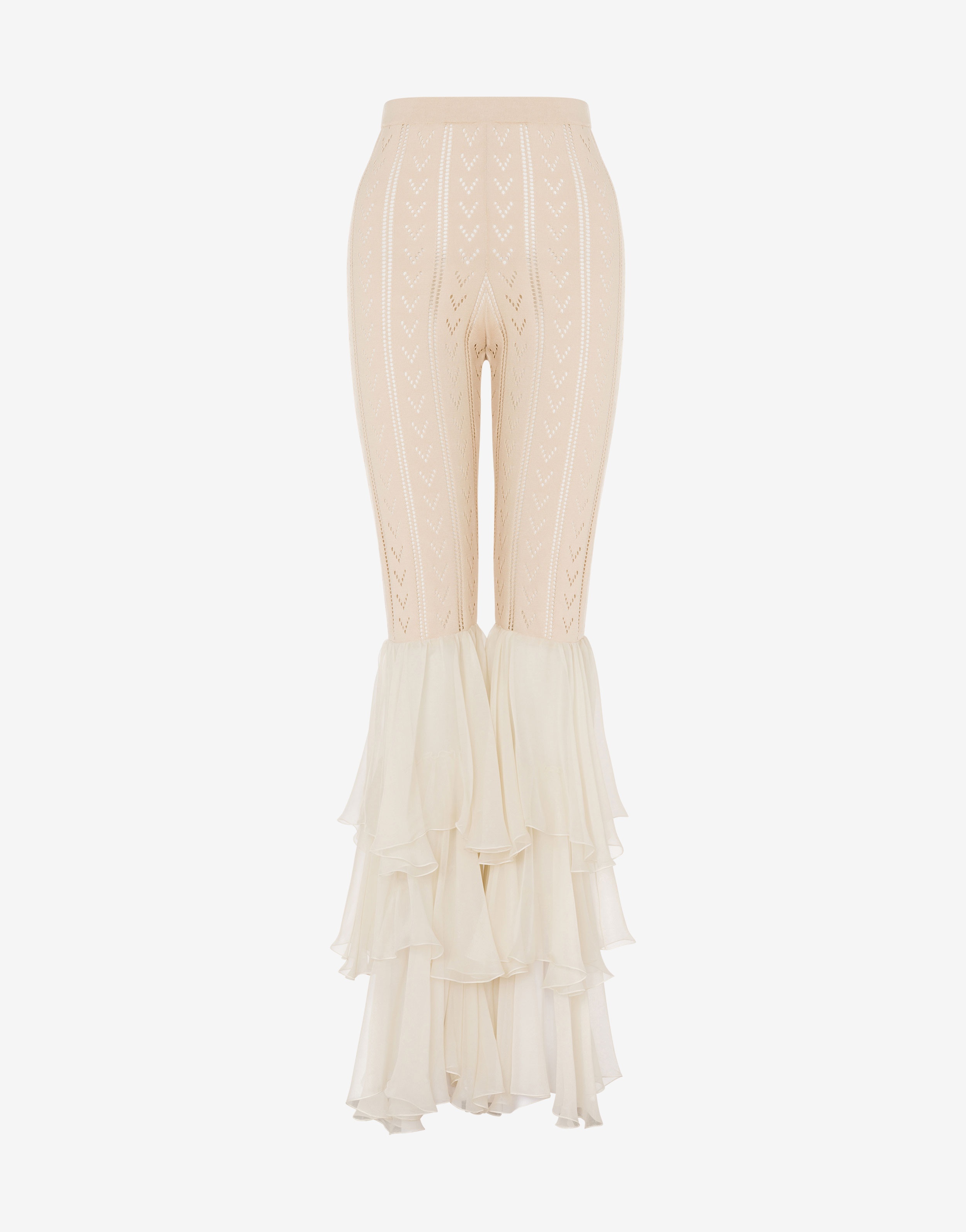 KNITTED LEGGINGS WITH RUFFLES - 1