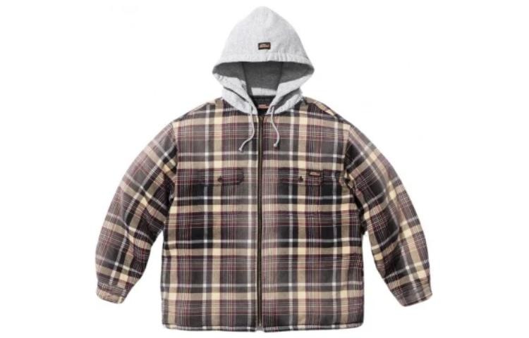 Supreme x Dickies FW23 Week9 Plaid Hooded Zip Up Shirt 'Brown' SUP-FW23-159 - 2