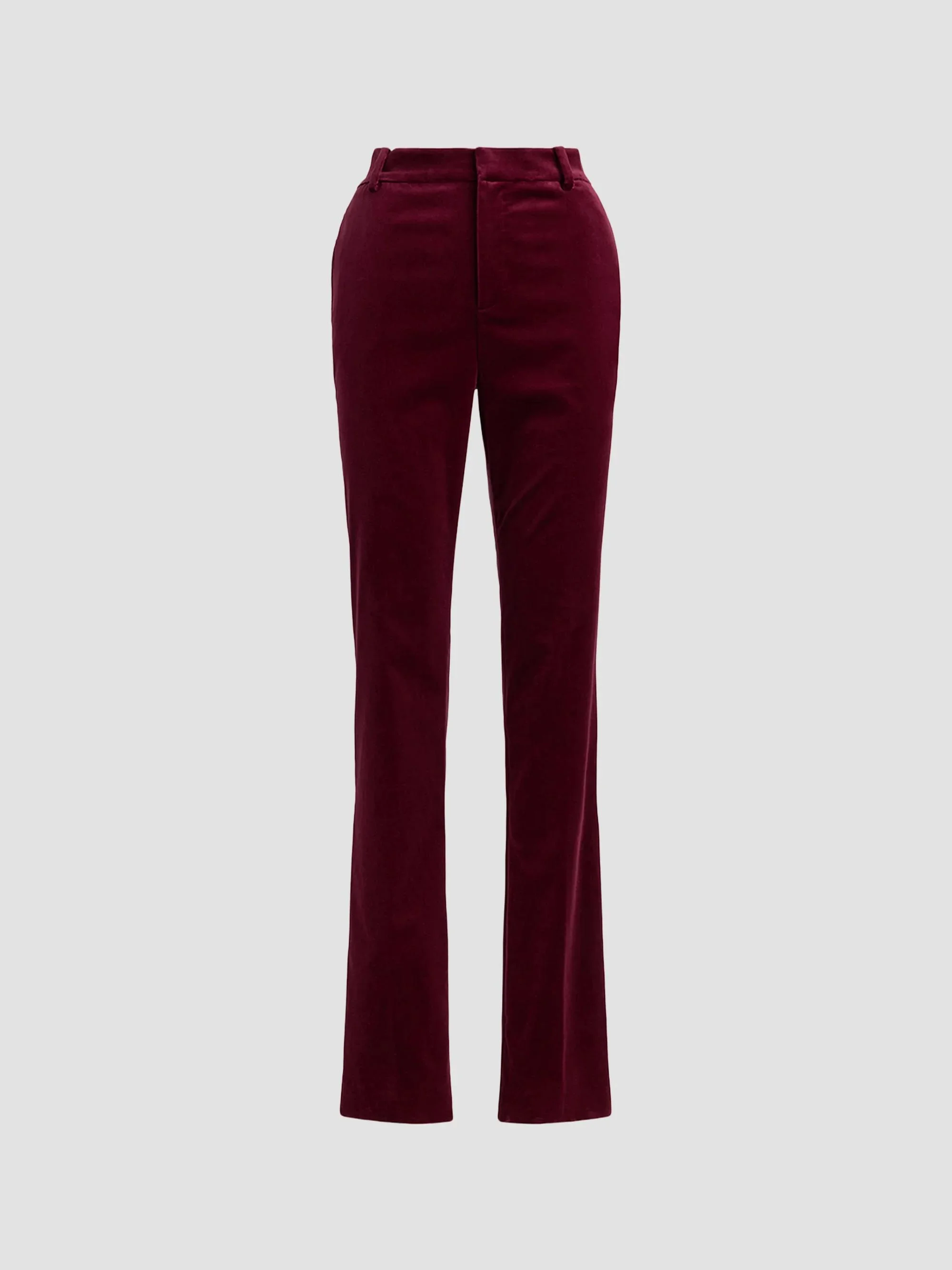 Women's Macy Stretch Velvet Pants - Red - 1