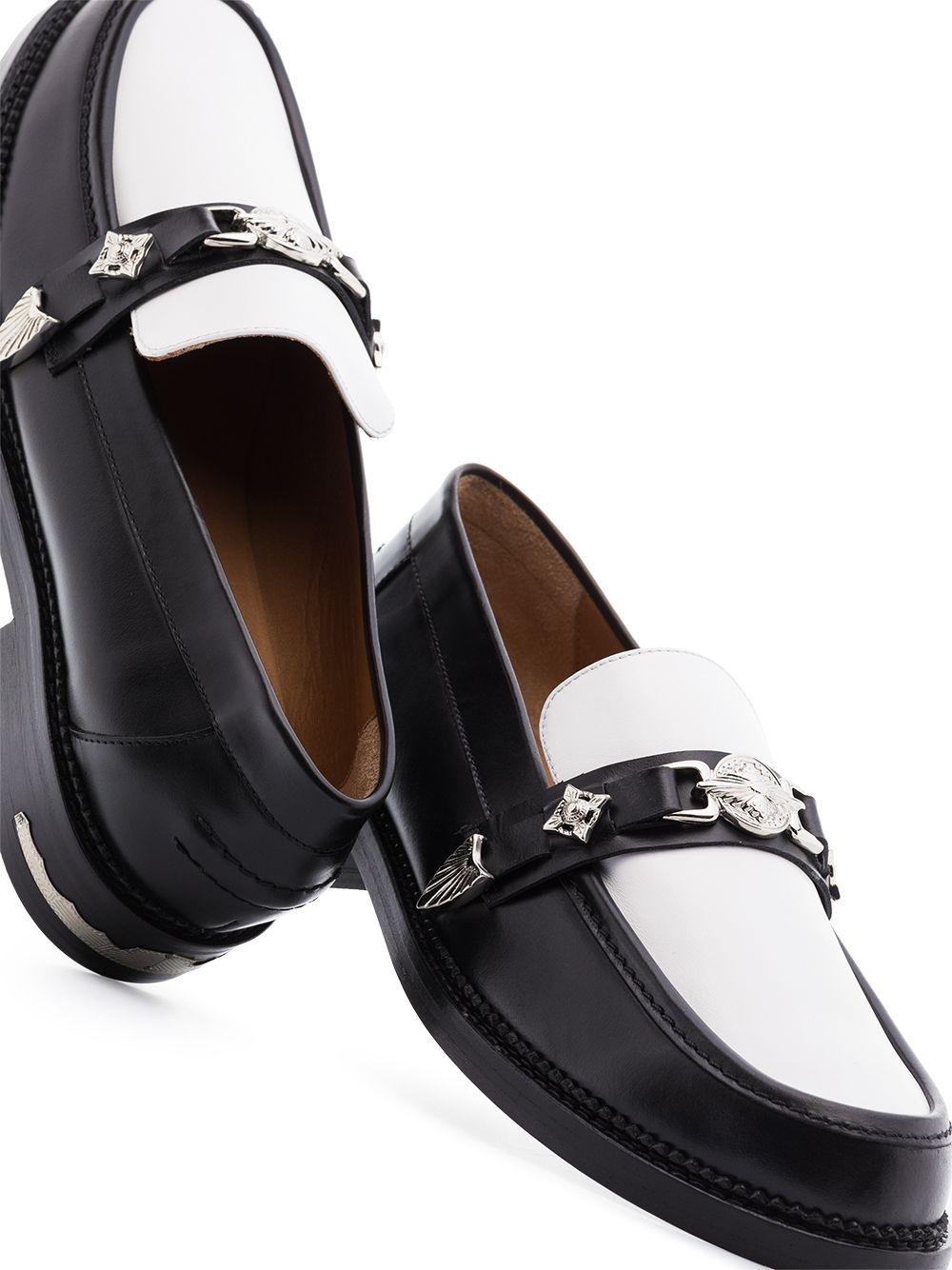 two-tone buckled loafers - 2