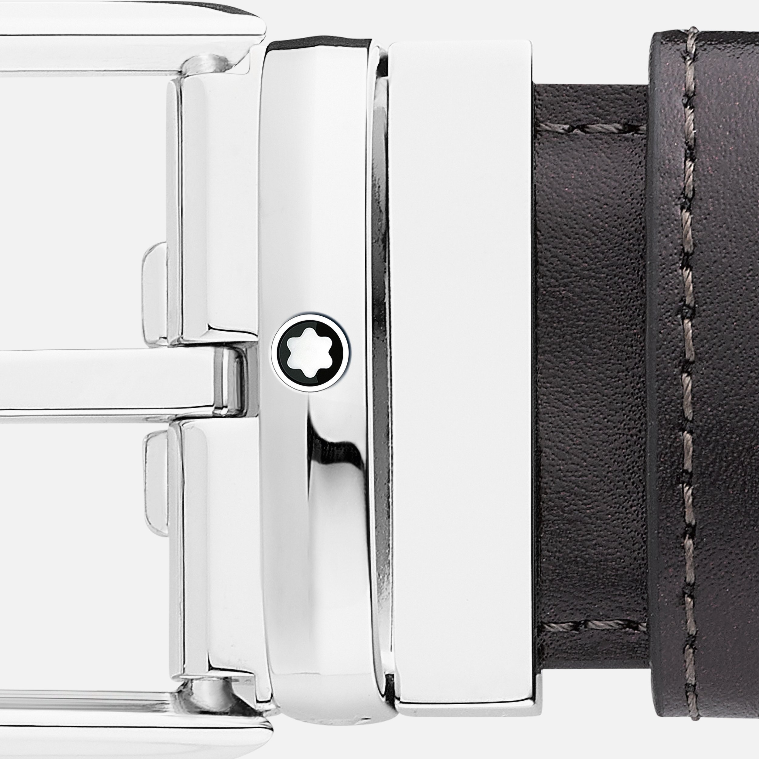 Black/burgundy 32 mm reversible leather belt - 4