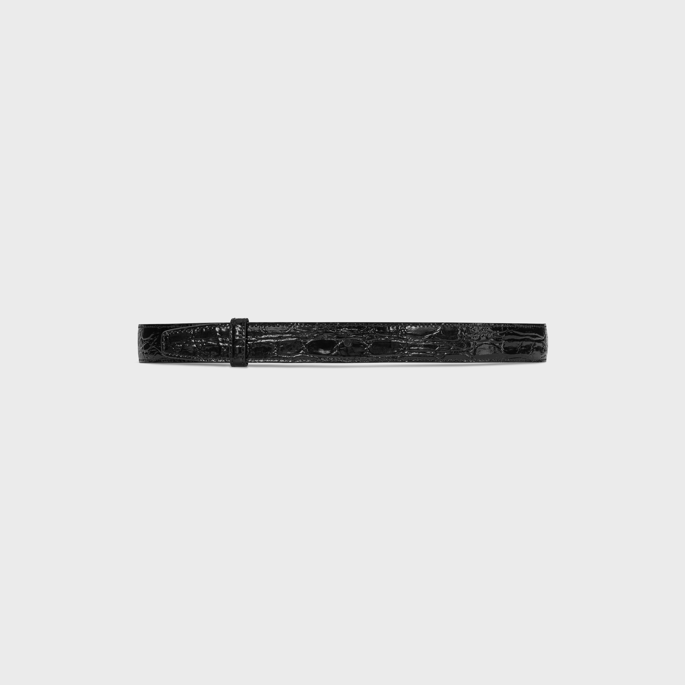 Reversible Strap 25MM IN TAURILLON LEATHER & CROCODILE EMBOSSED CALFSKIN - 3