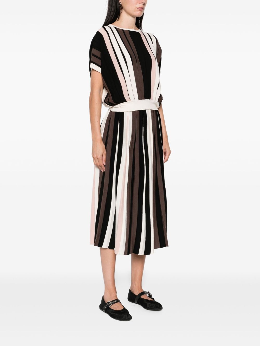 Pleiadi pleated striped skirt - 3