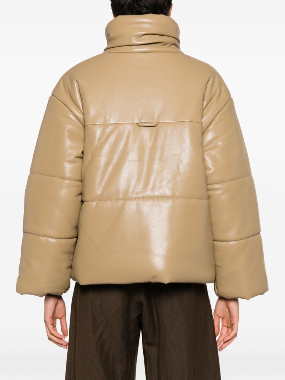 faux-leather puffer jacket - 4