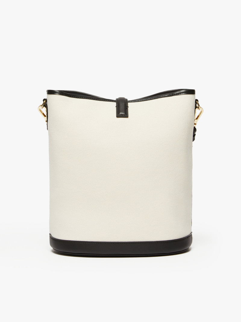 DOMIZIA1 Canvas and leather bucket bag 3
