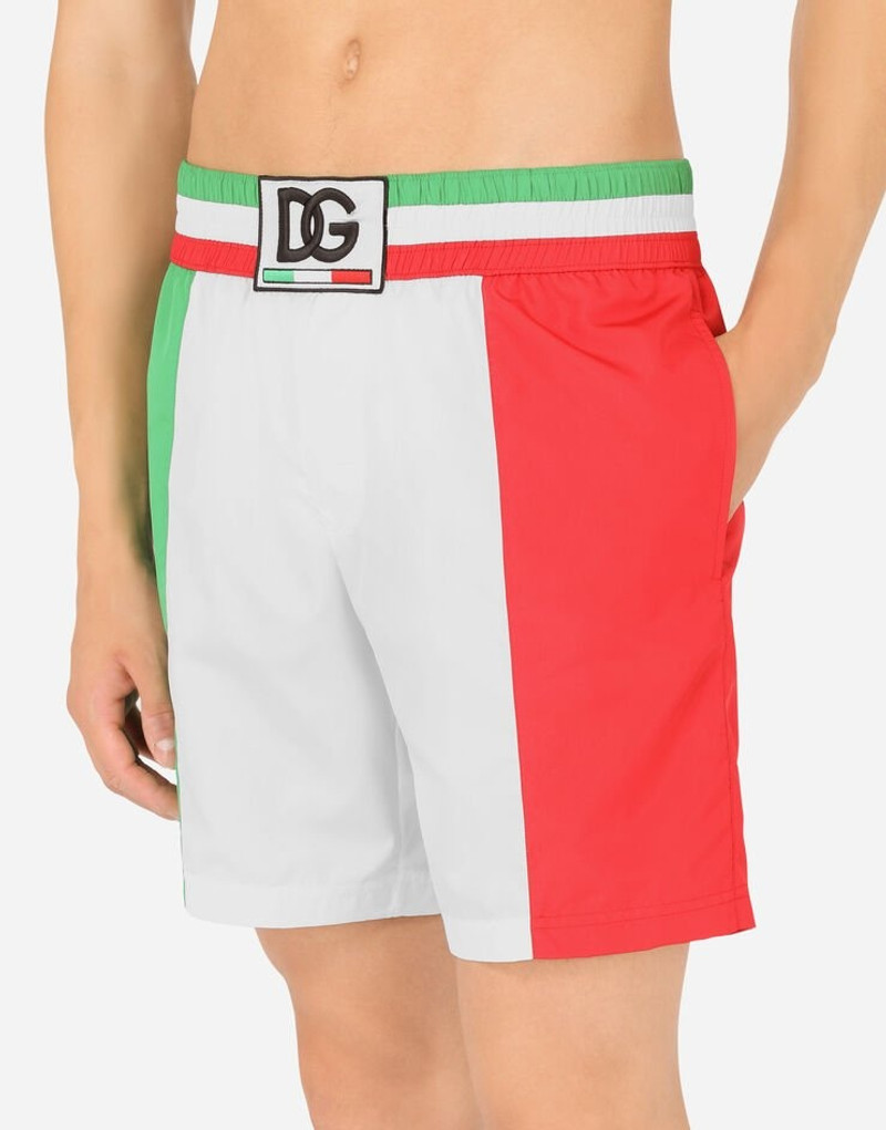 Mid-length swim trunks with Italy DG logo 4