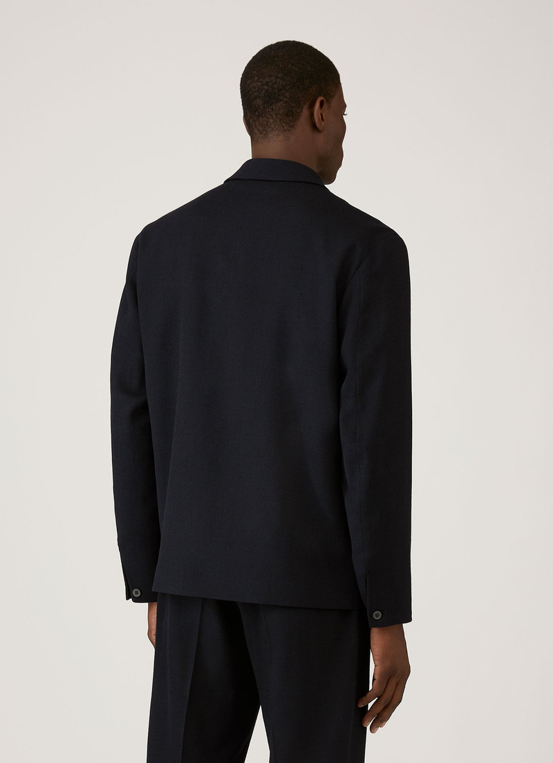 Light Textured Wool Harrington Jacket 5