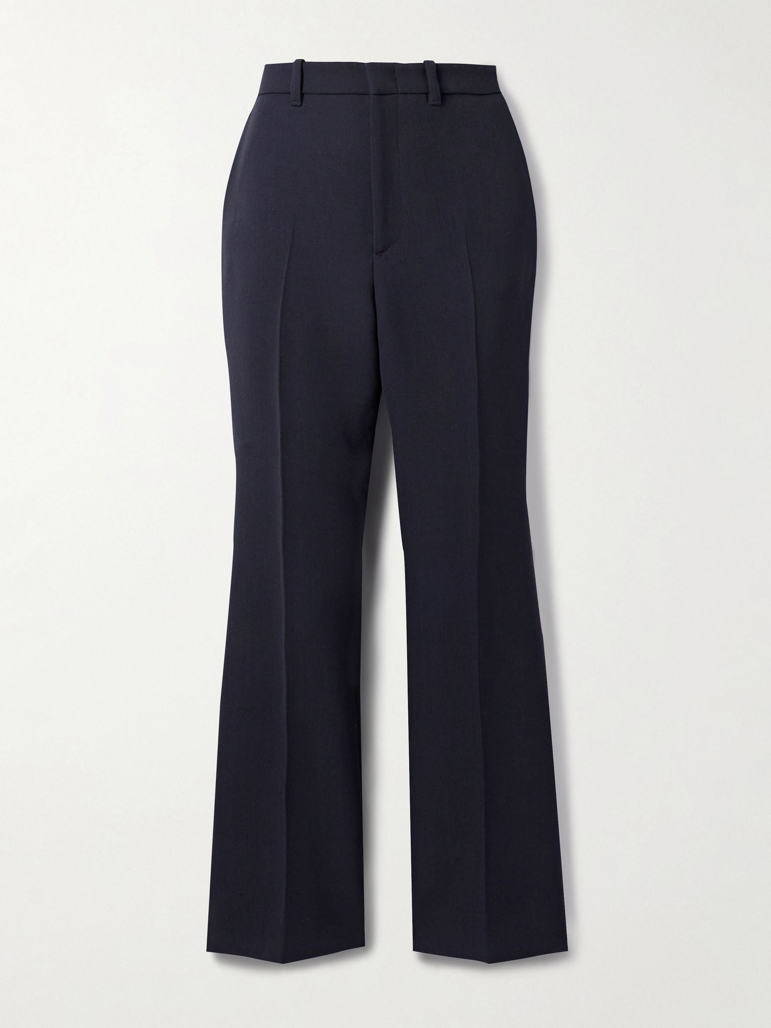 Wool-crepe flared pants Navy - 1