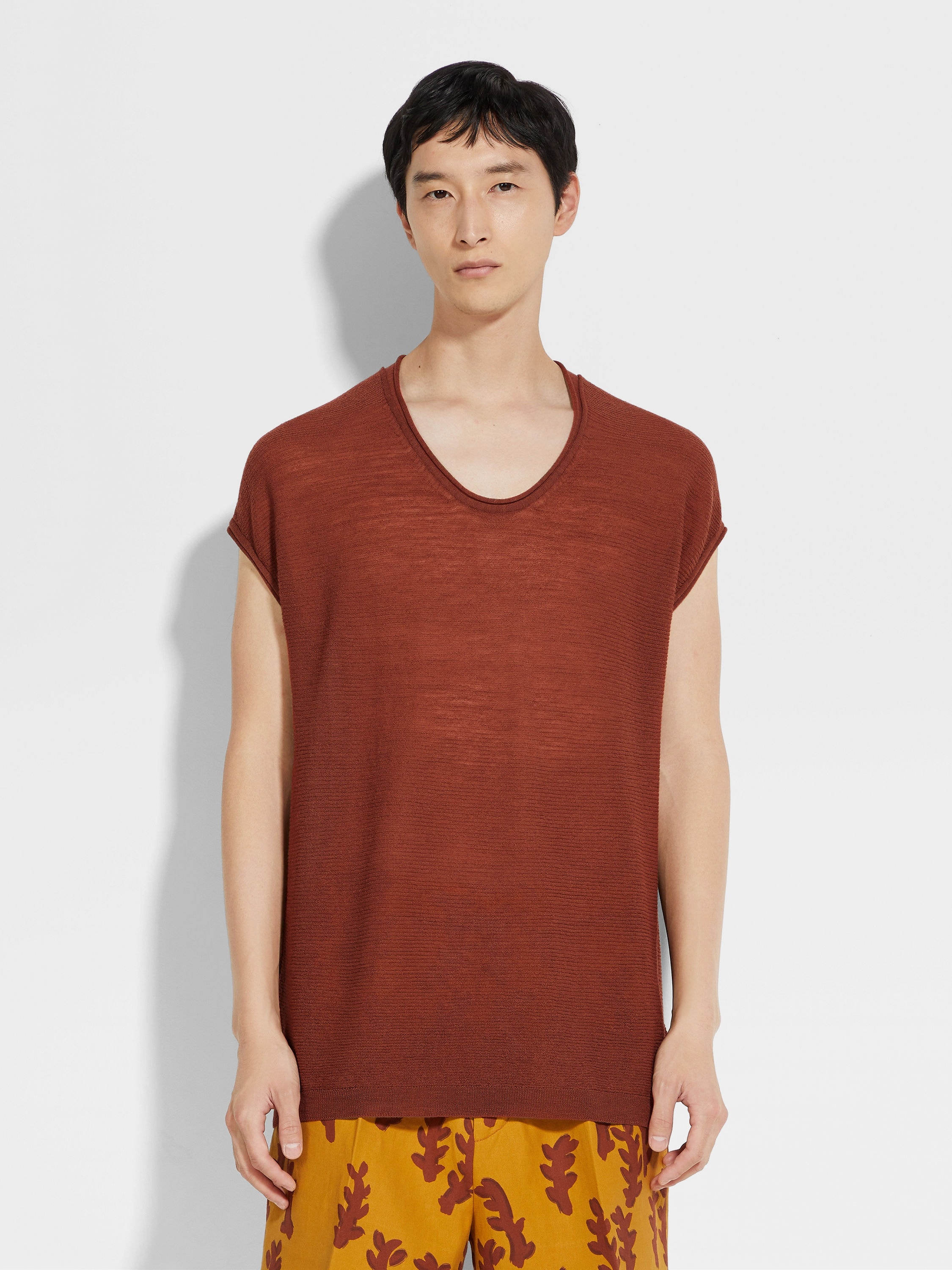 BRICK RED OASI LINO T-SHIRT - 4