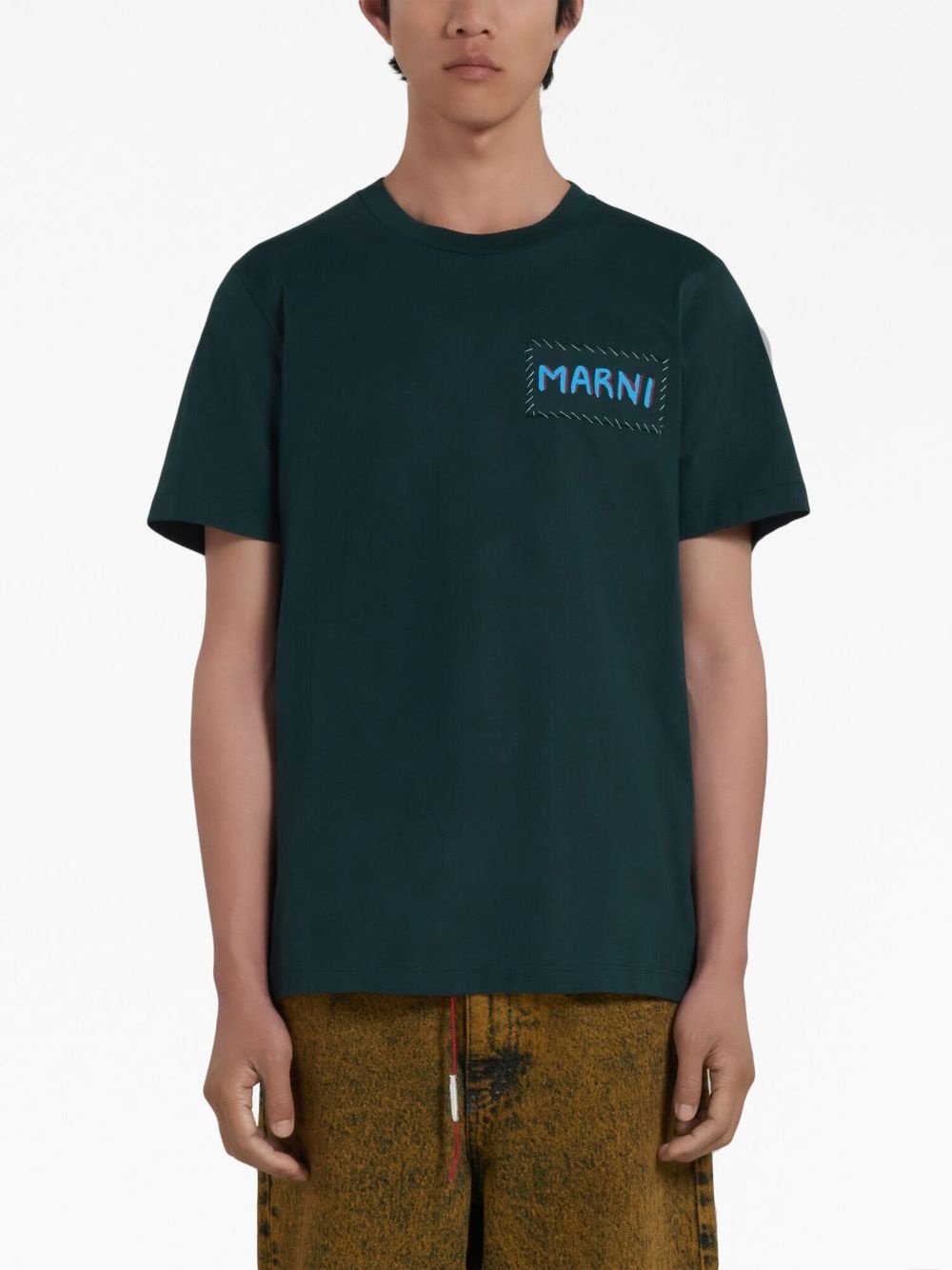 logo-patch cotton T-shirt - 3