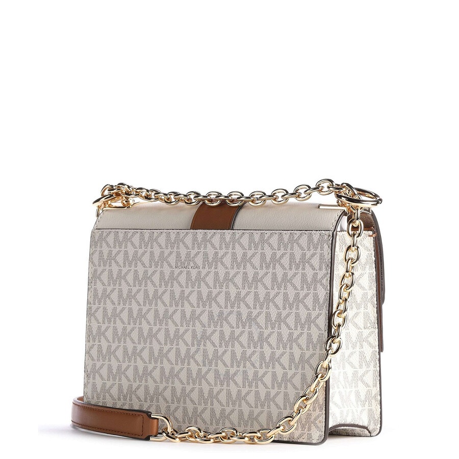Michael Kors - Michael Kors Ladies Greenwich Small Presbyopia Crossbody Bag - White/Acorn Brown - 2