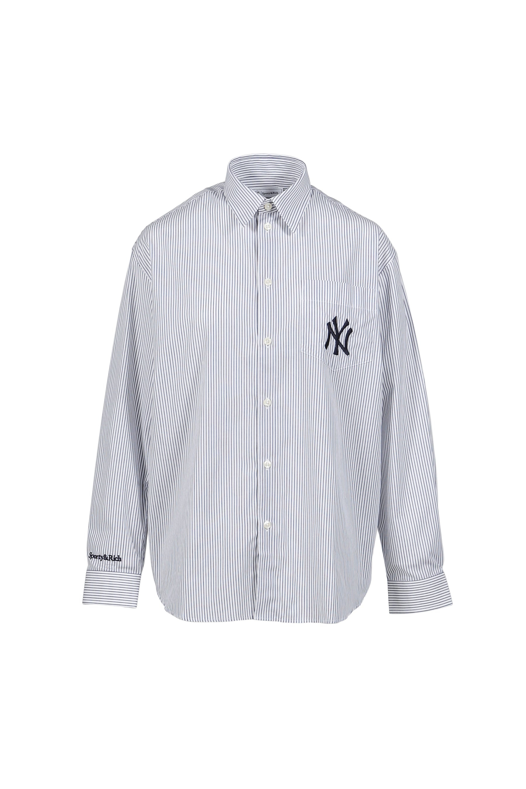 YANKEES SERIF OVERSIZED SHIRTS / NVY STRIPE - 1