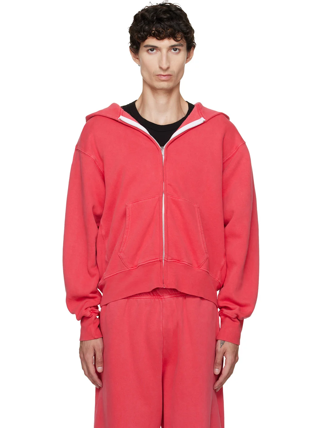 Pink Heavyweight Zip Hoodie - 1