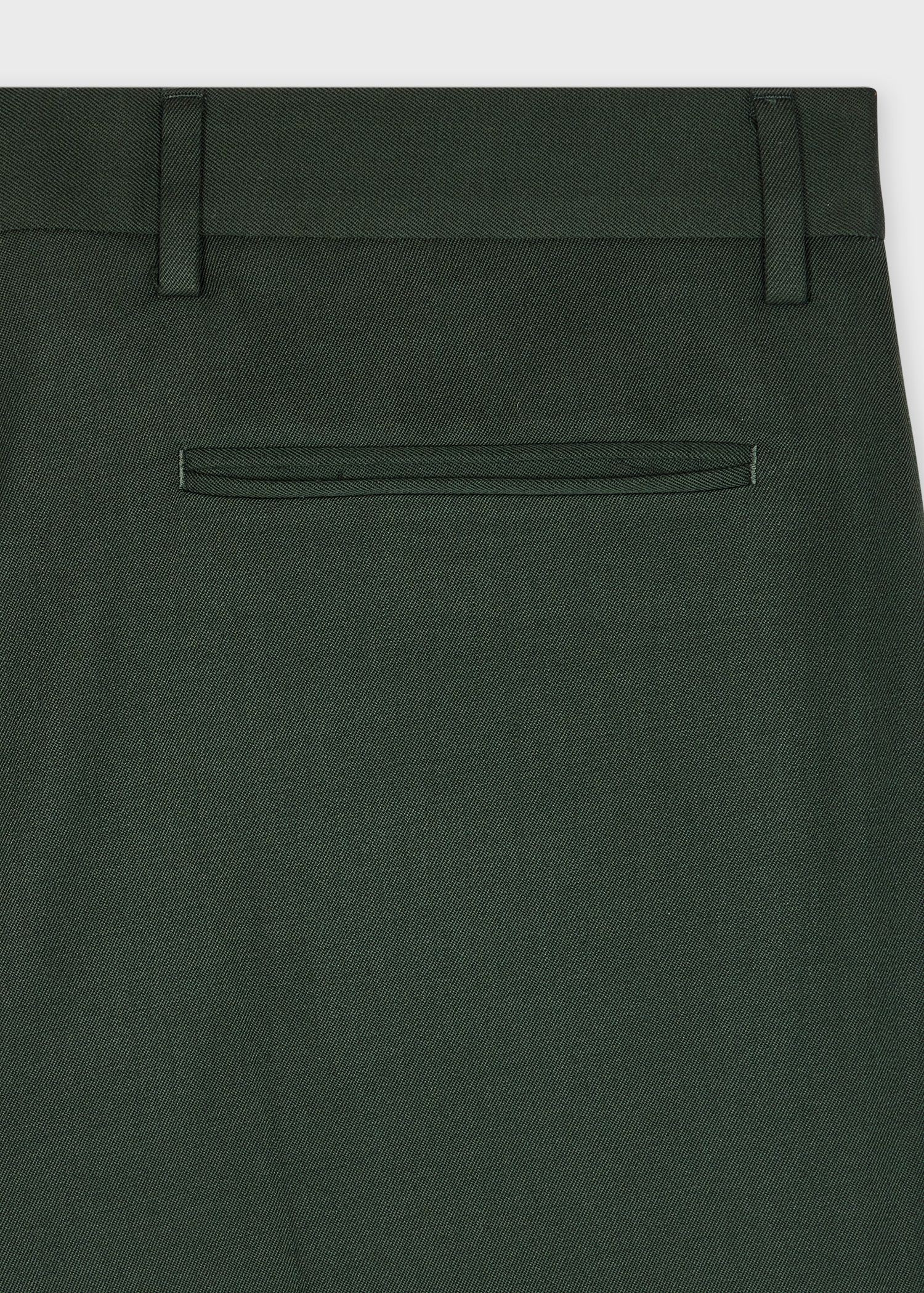 Slim Straight-Fit Forest Green Wool Gabardine Trousers - 2